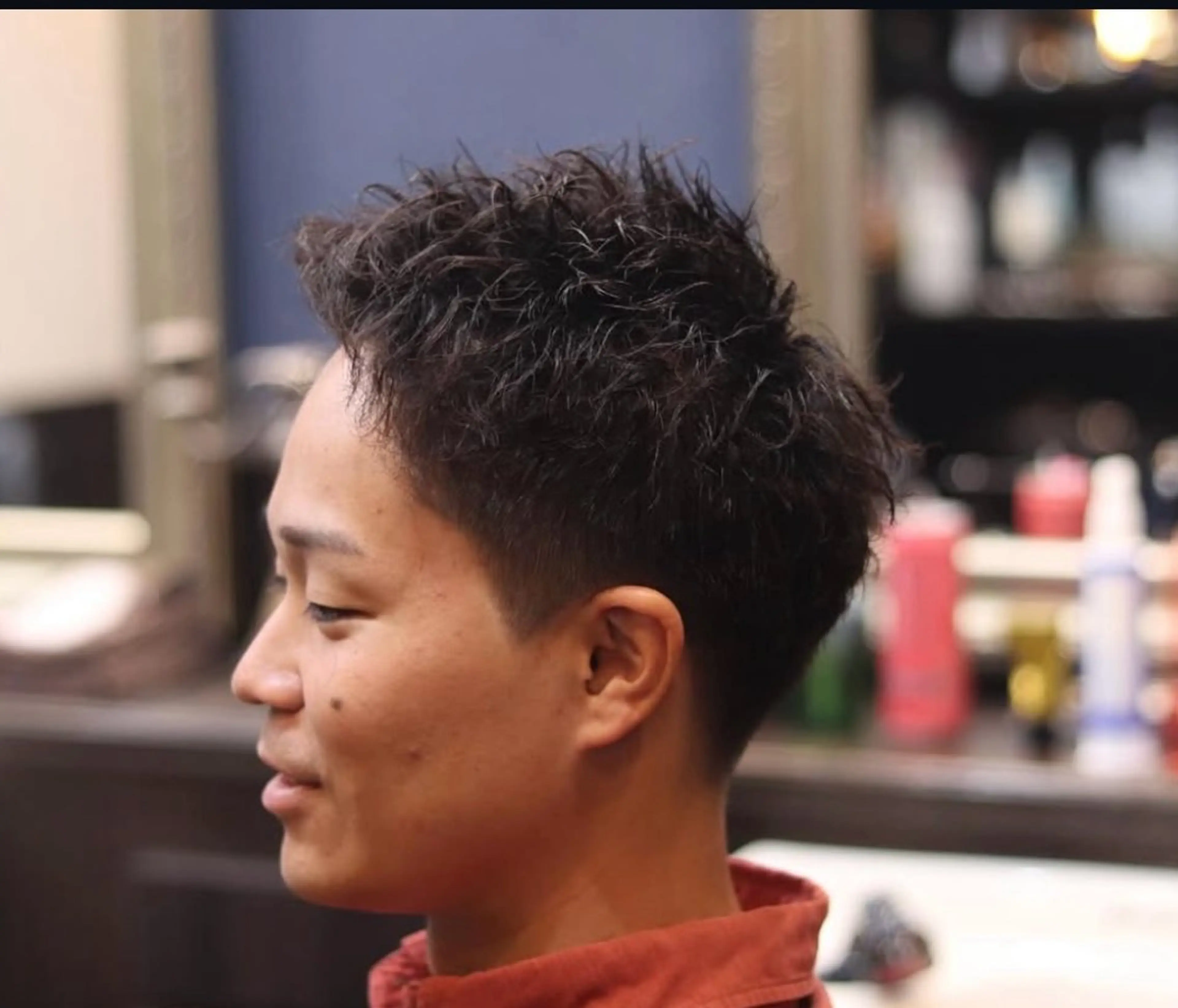 ショート メンズ アップバング 刈り上げ ✨髪質改善縮毛矯正✨ 二上裕太のヘアスタイル