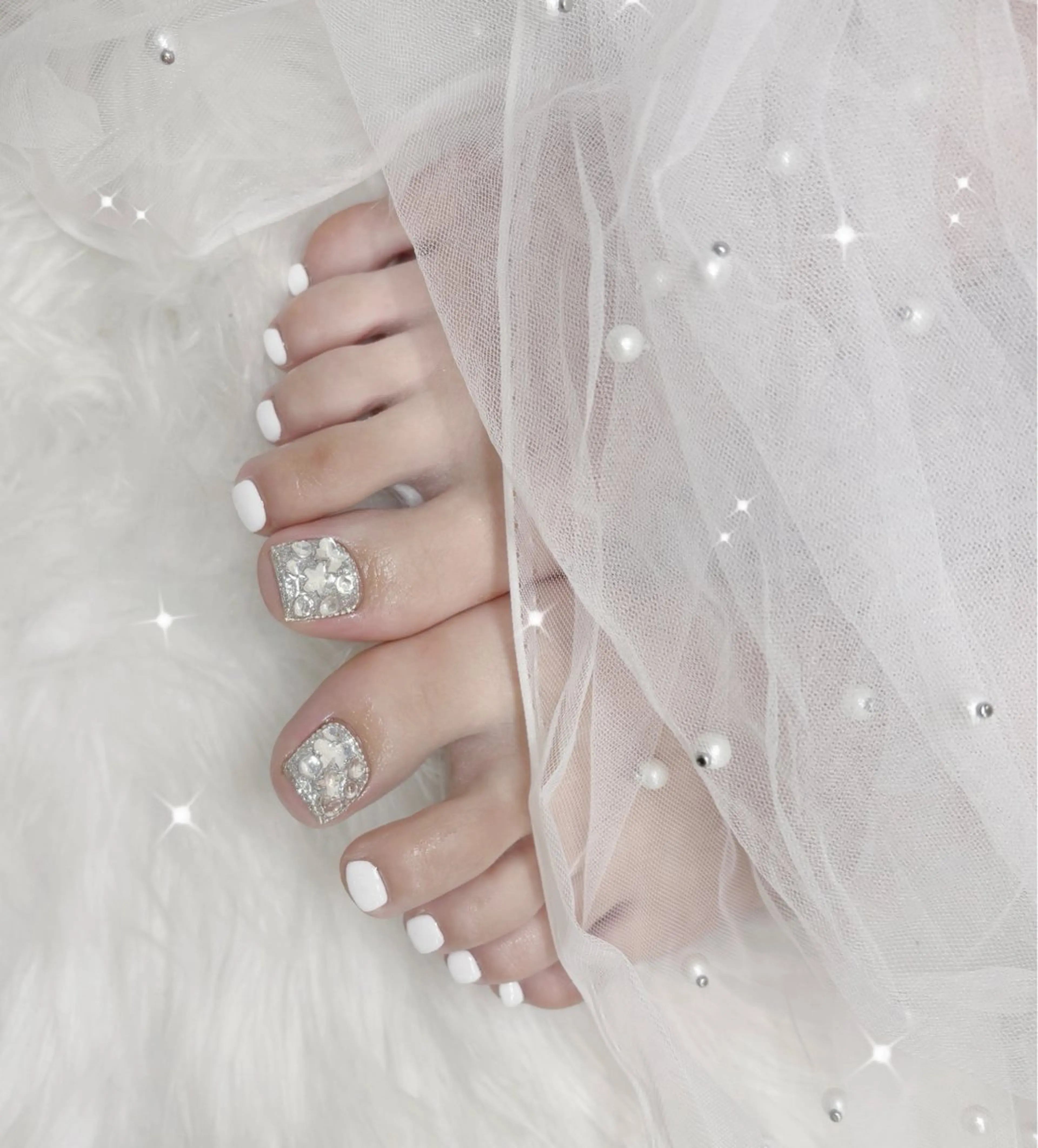 「ジェルオフ無料」🫐フット2本アートやり放題の写真