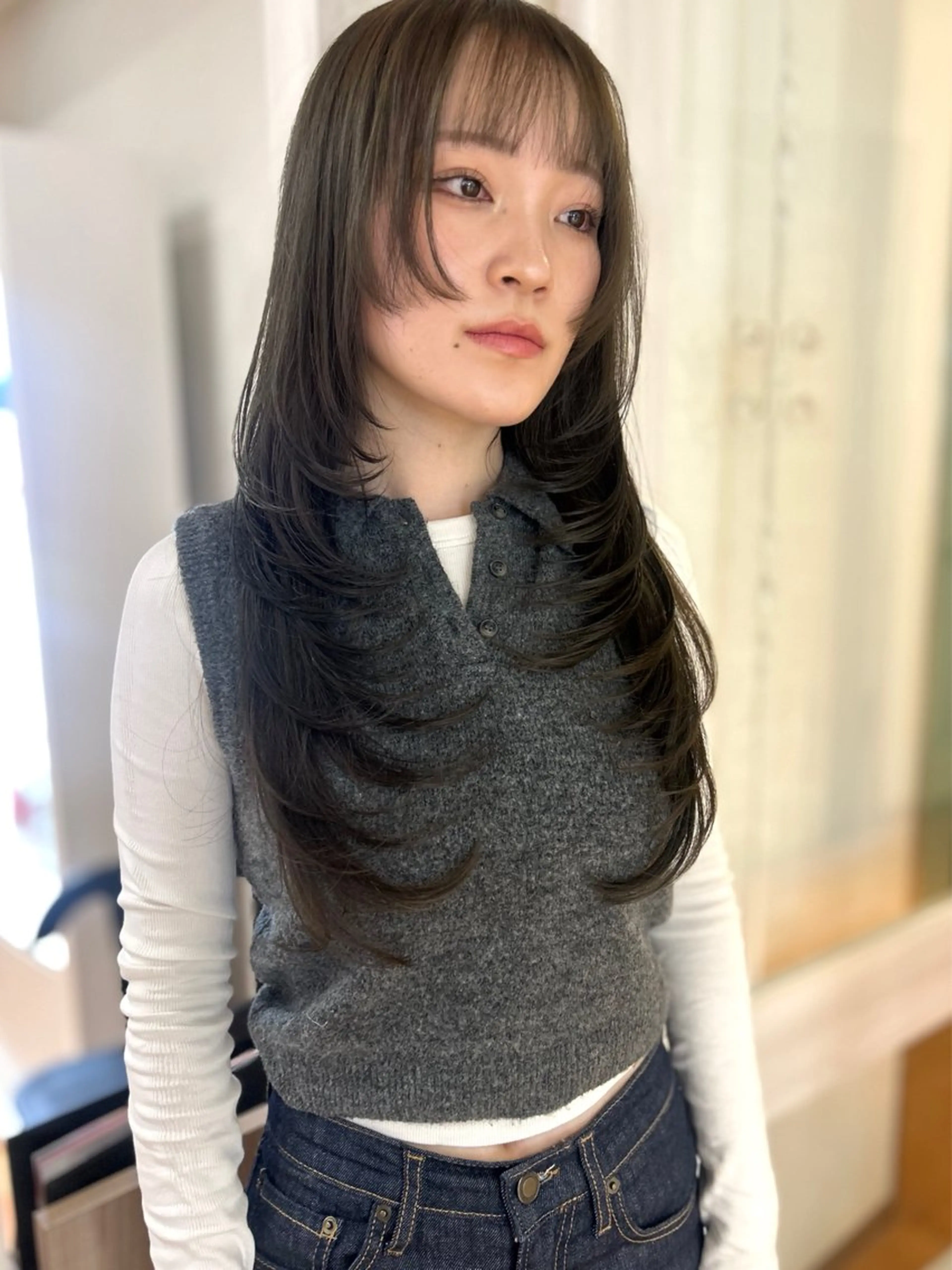 ロング カラー ブリーチ 透明感カラー ダブルカラー ハイトーンカラー ブリーチなしカラー カット ヘアカラー トリートメント CIEL 難波店所属・🎀透明感/レイヤ ー/Kotona🎀のヘアスタイル