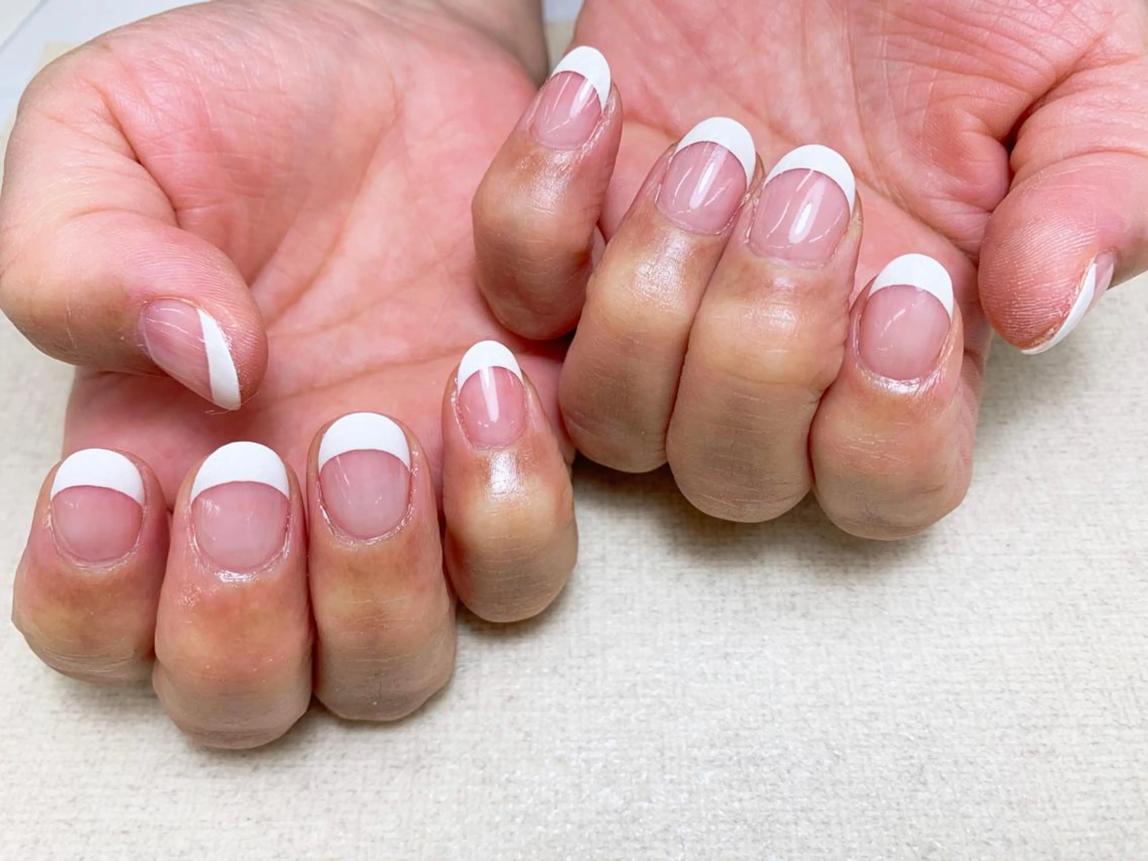 ネイル フレンチネイル オフィスネイル ⭐︎休業中の練習⭐︎ JNA認定講師髙橋のネイルデザイン