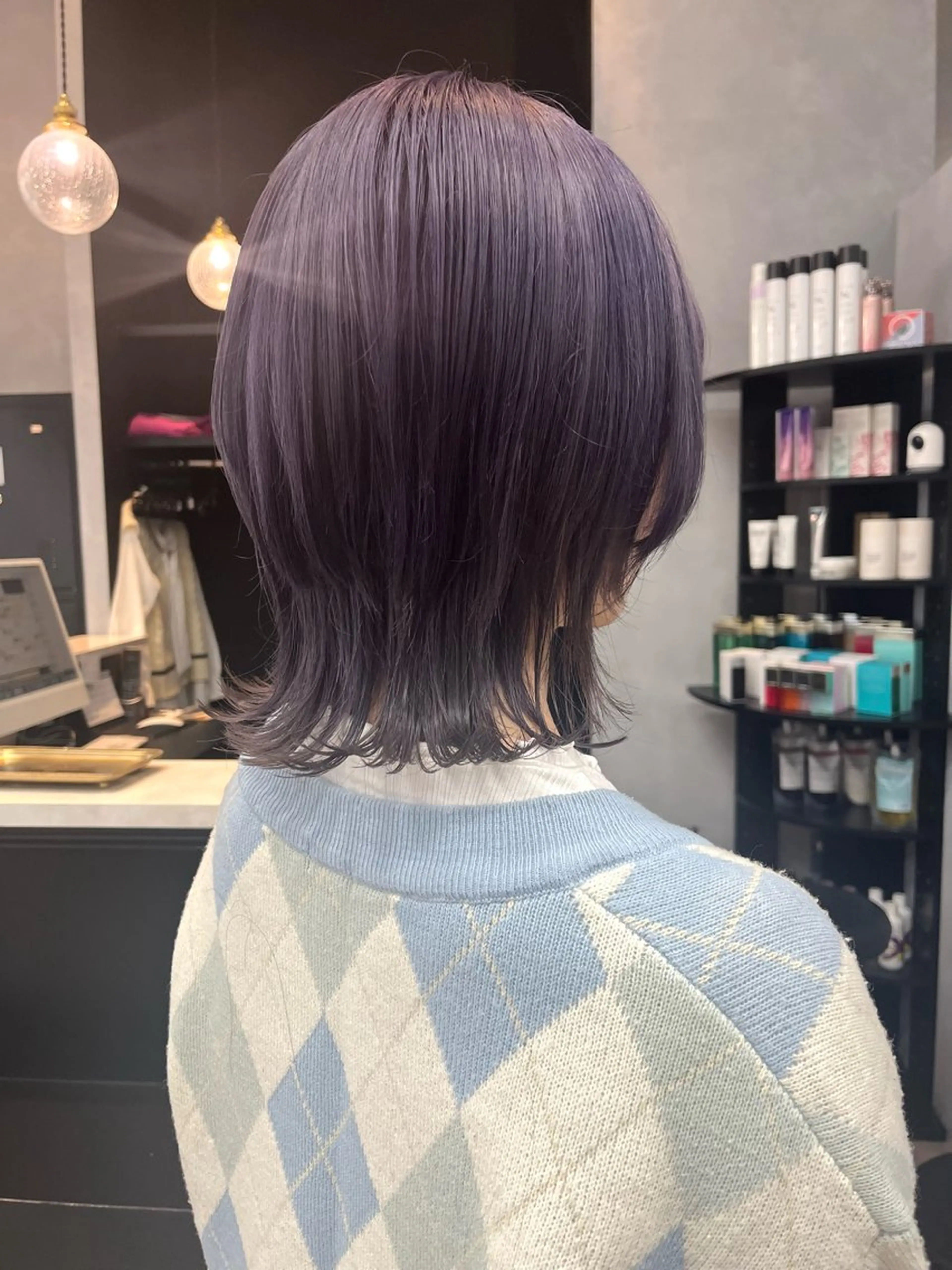 ミディアム カラー ラベンダーカラー カット ヘアカラー 🎀♥️推しカラー tomoka💜🍭のヘアスタイル