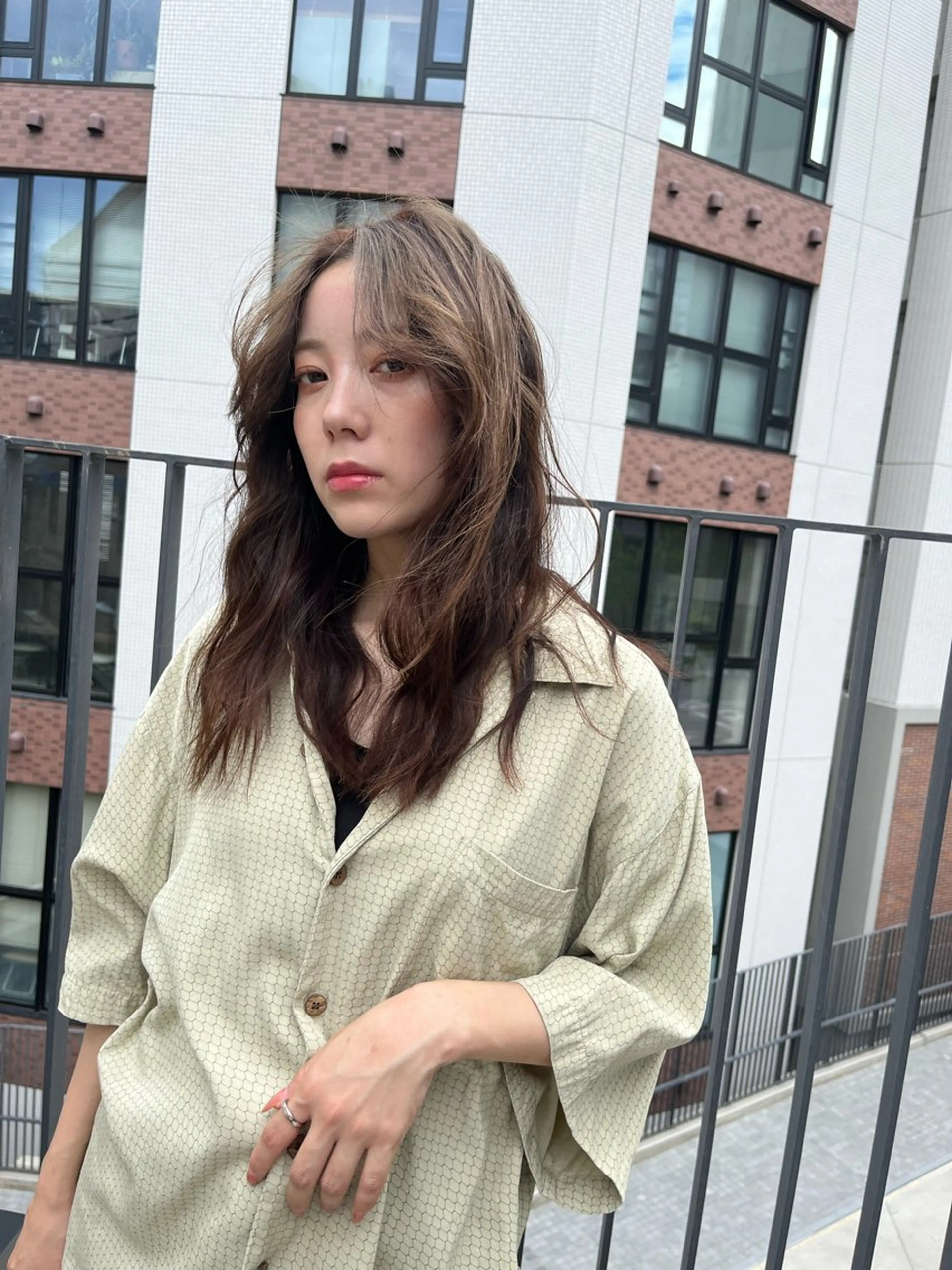 ロング RIKU⚡️毛流れ ヘア×眉ワックスのヘアスタイル