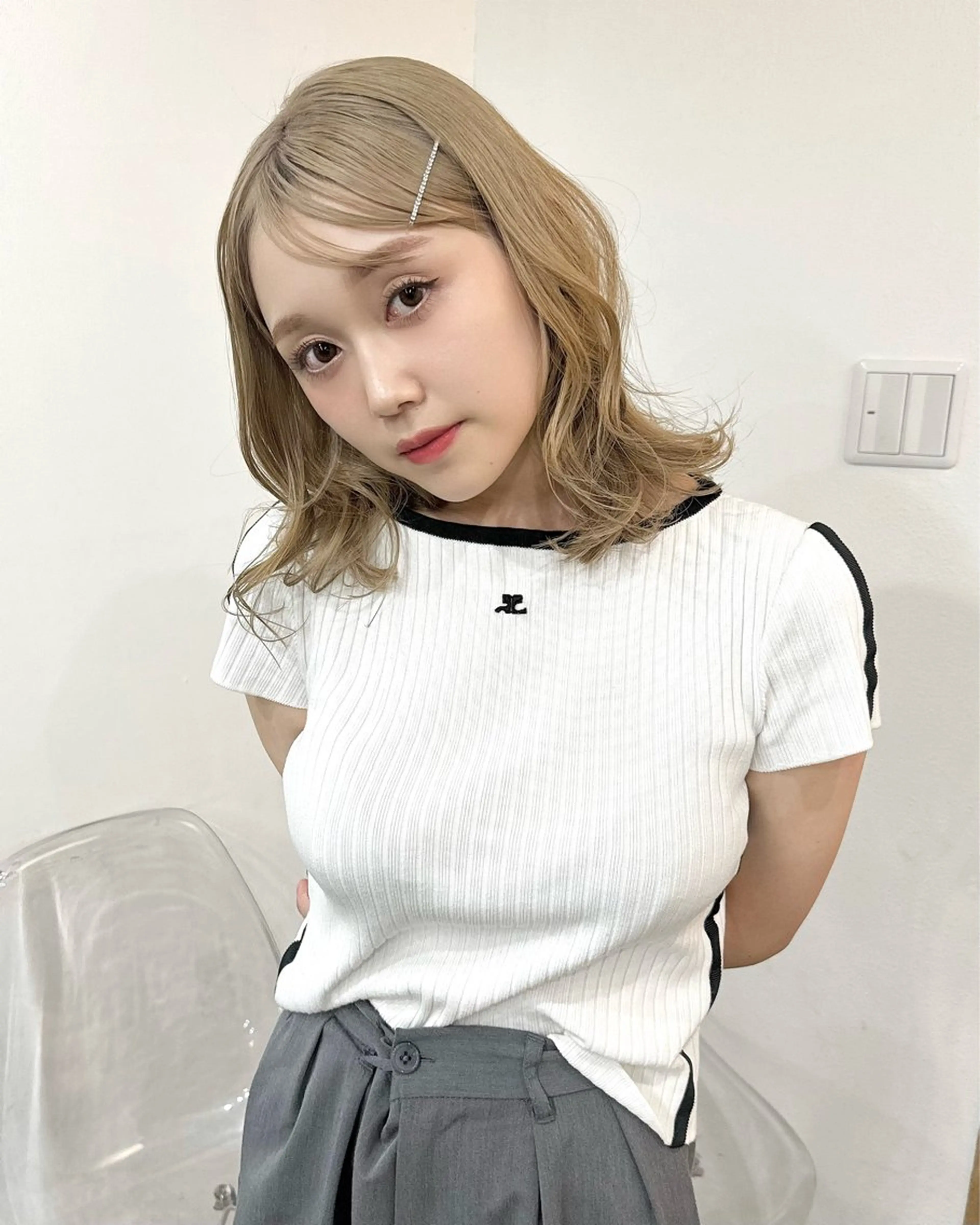 ミディアム カラー エクステモデル募集 💗大阪梅田/川上のヘアスタイル