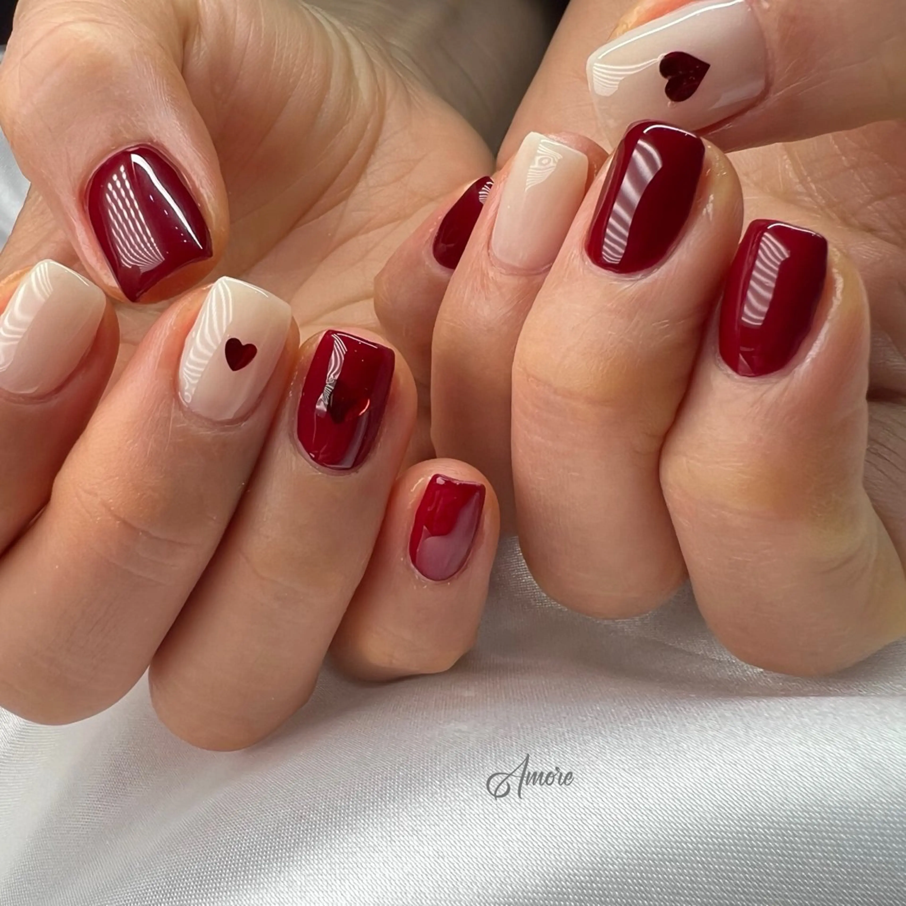 ネイル ジェルネイル キラキラネイル 韓国ネイル パラジェル バレンタイン You kyehwaのネイルデザイン