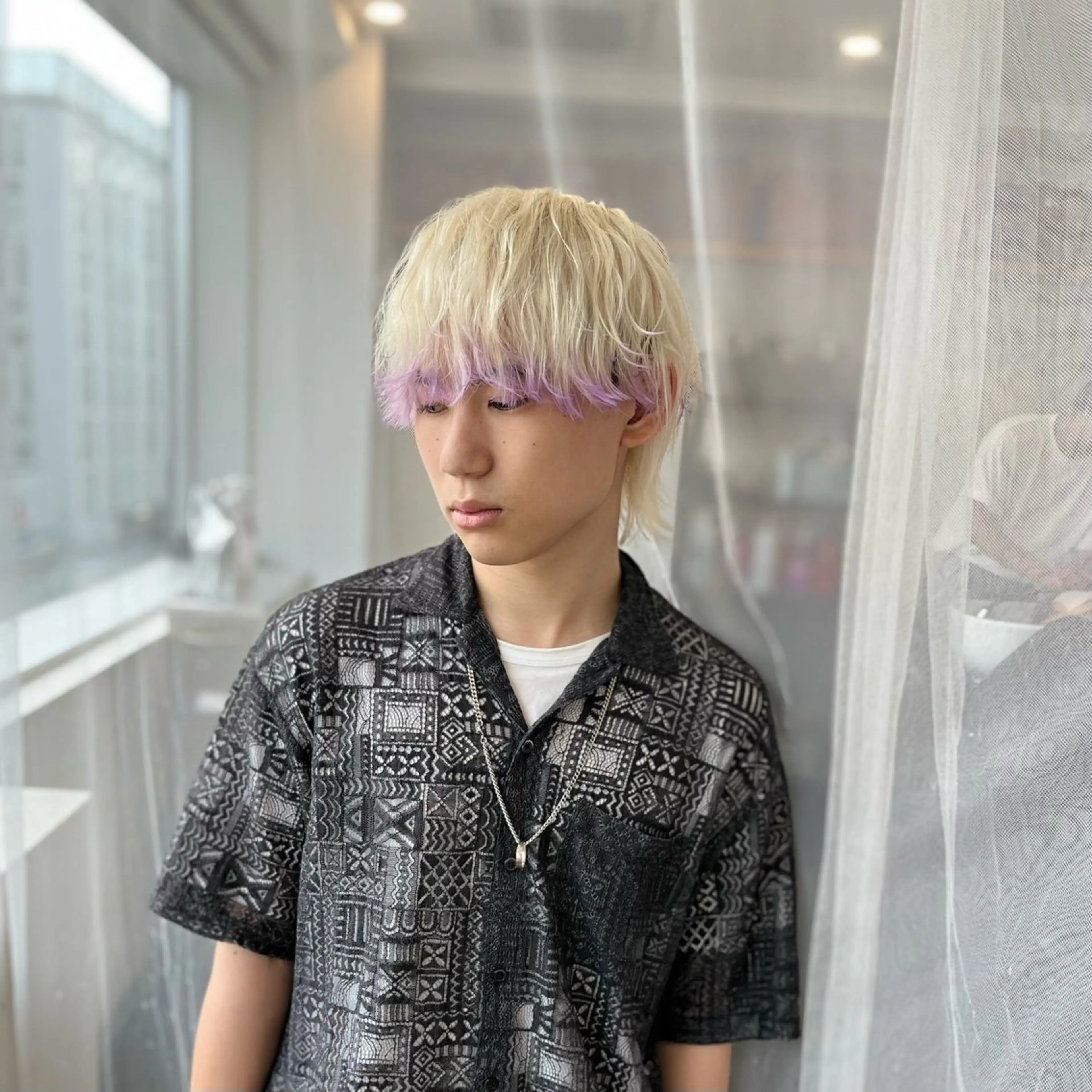 カラー メンズ ヘアカラー トリートメント GaKu/ハイトーン /ブリーチ/レイヤーのヘアスタイル