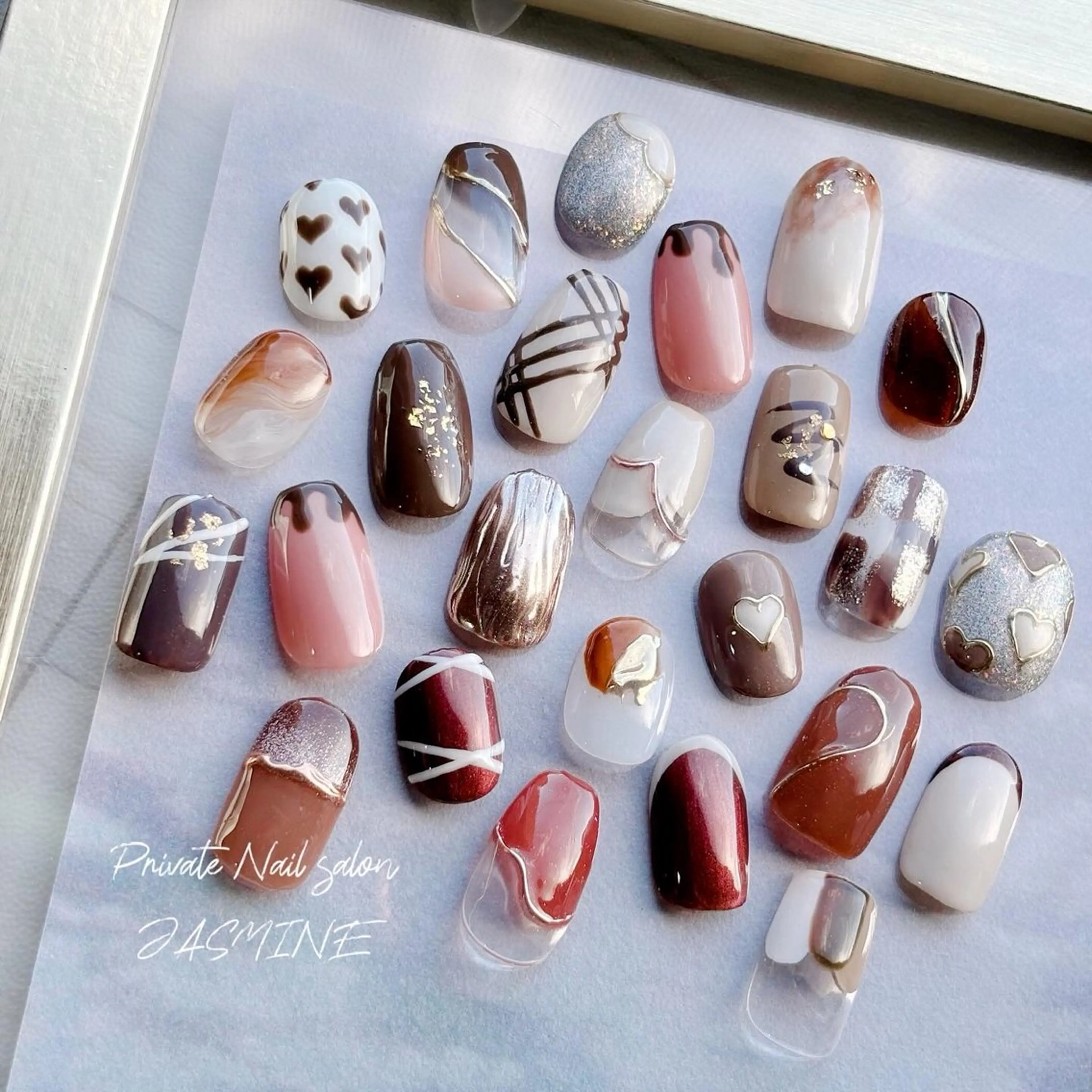 ネイル ハート バレンタイン Nail salon JASMINEのネイルデザイン