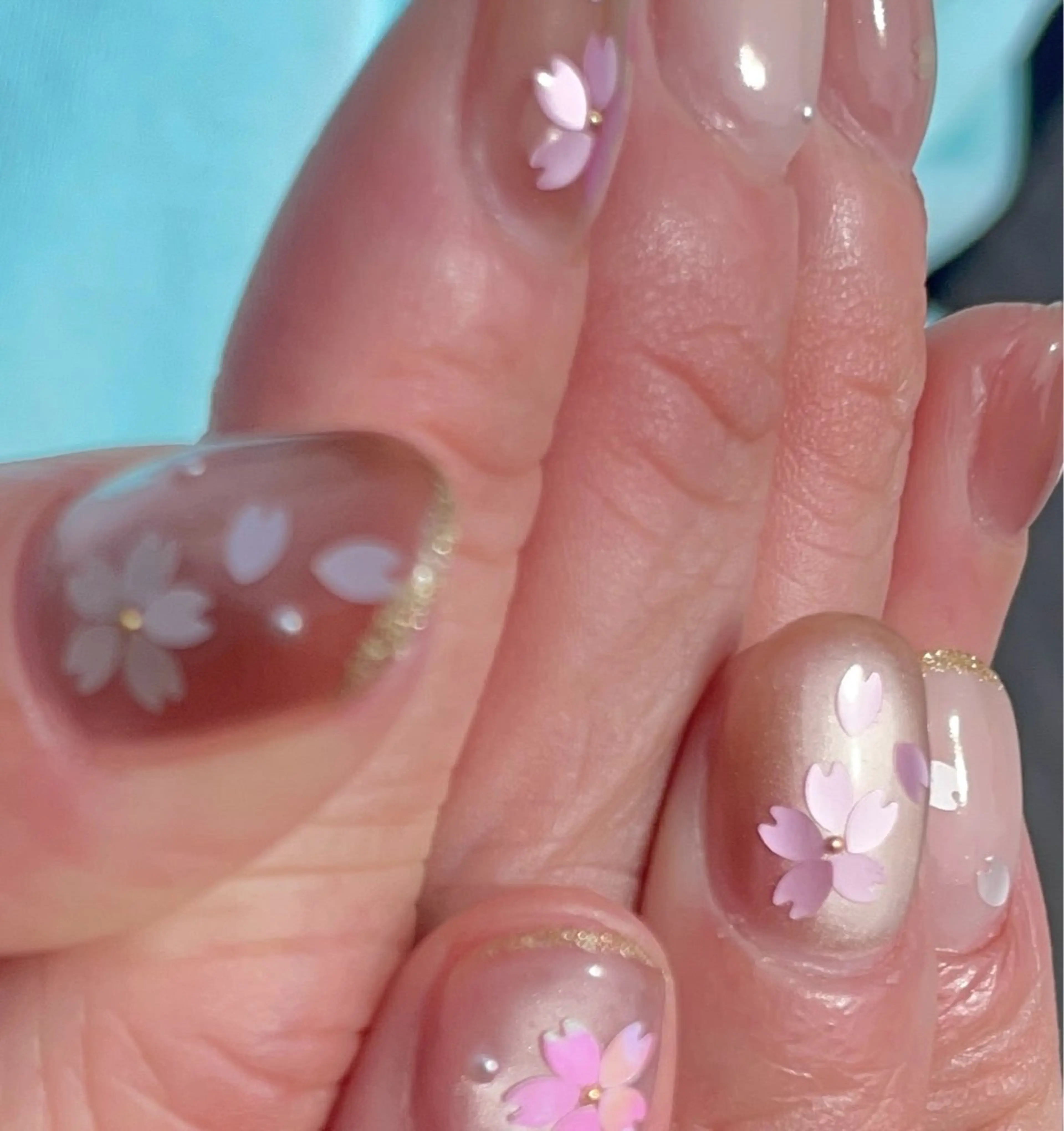 ネイル 桜ネイル ショートネイル 春ネイル ハンドネイル Belle　ネイル＆ ホワイトニングサロンのネイルデザイン