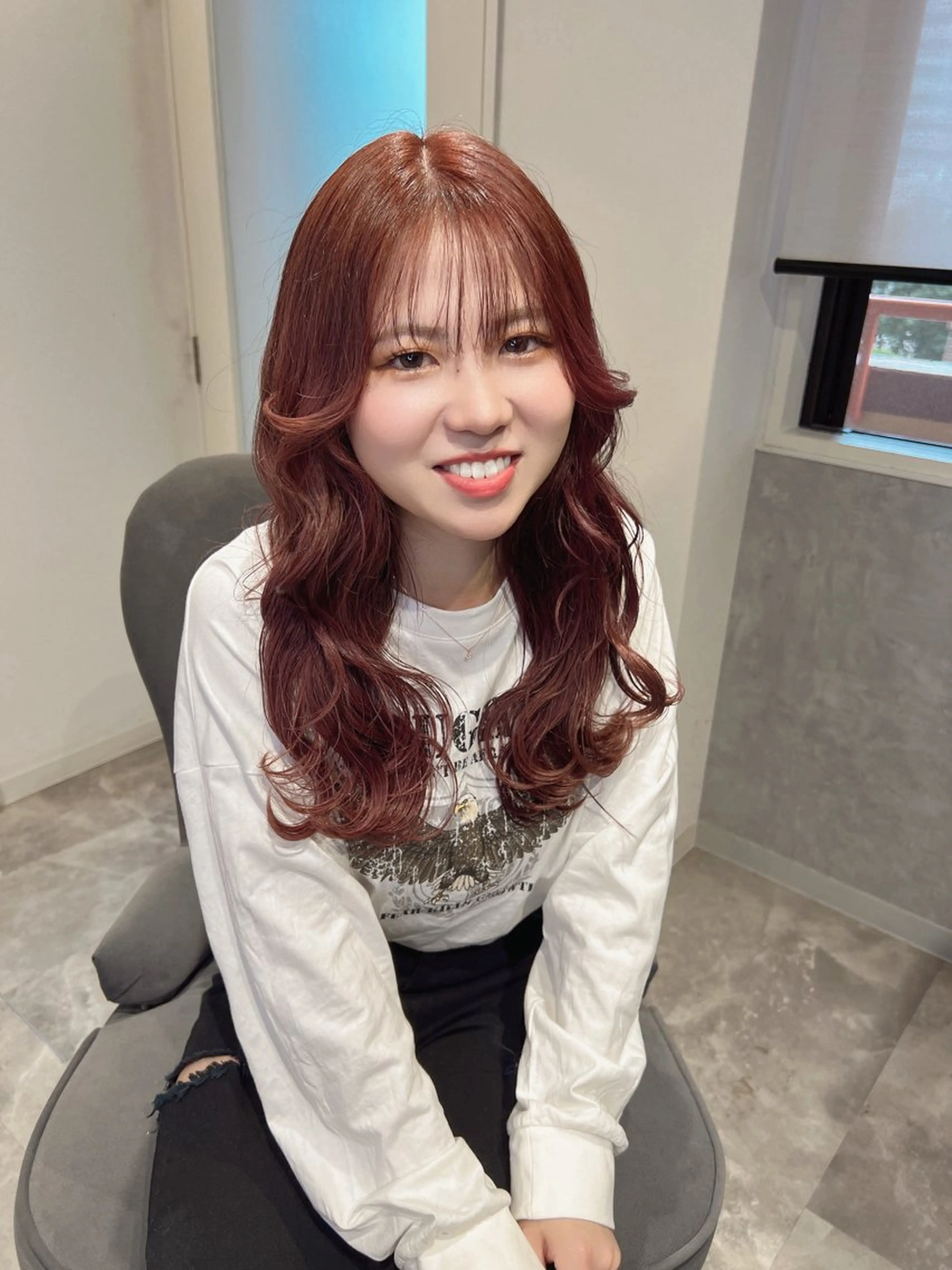 ロング カラー ブリーチ ケアブリーチ トリートメント 透明感/レイヤー 🇰🇷tomonaのヘアスタイル