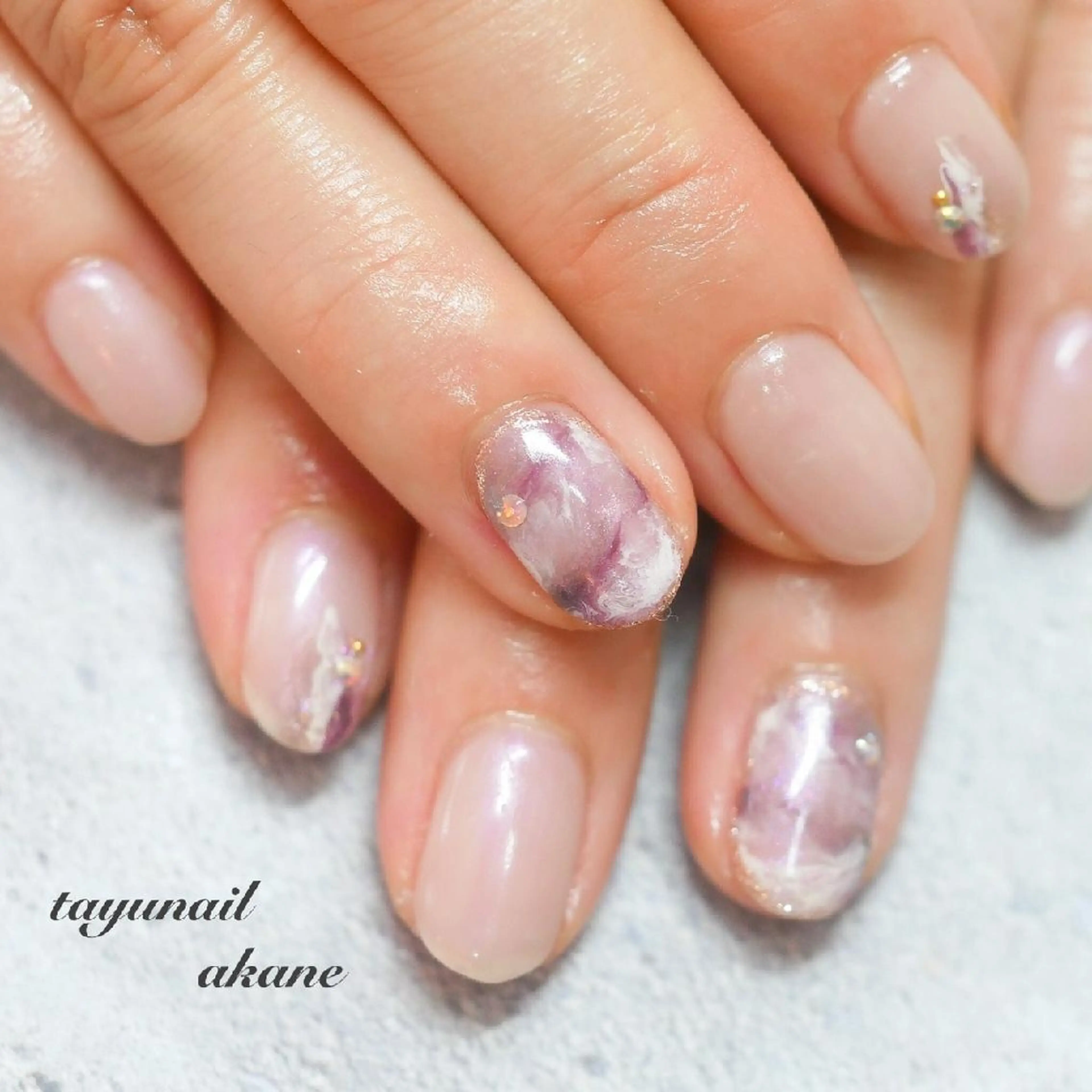 ネイル アートネイル ブルー ジェルネイル ニュアンスネイル パラジェル ネイルサロン 【たゆnail】のネイルデザイン