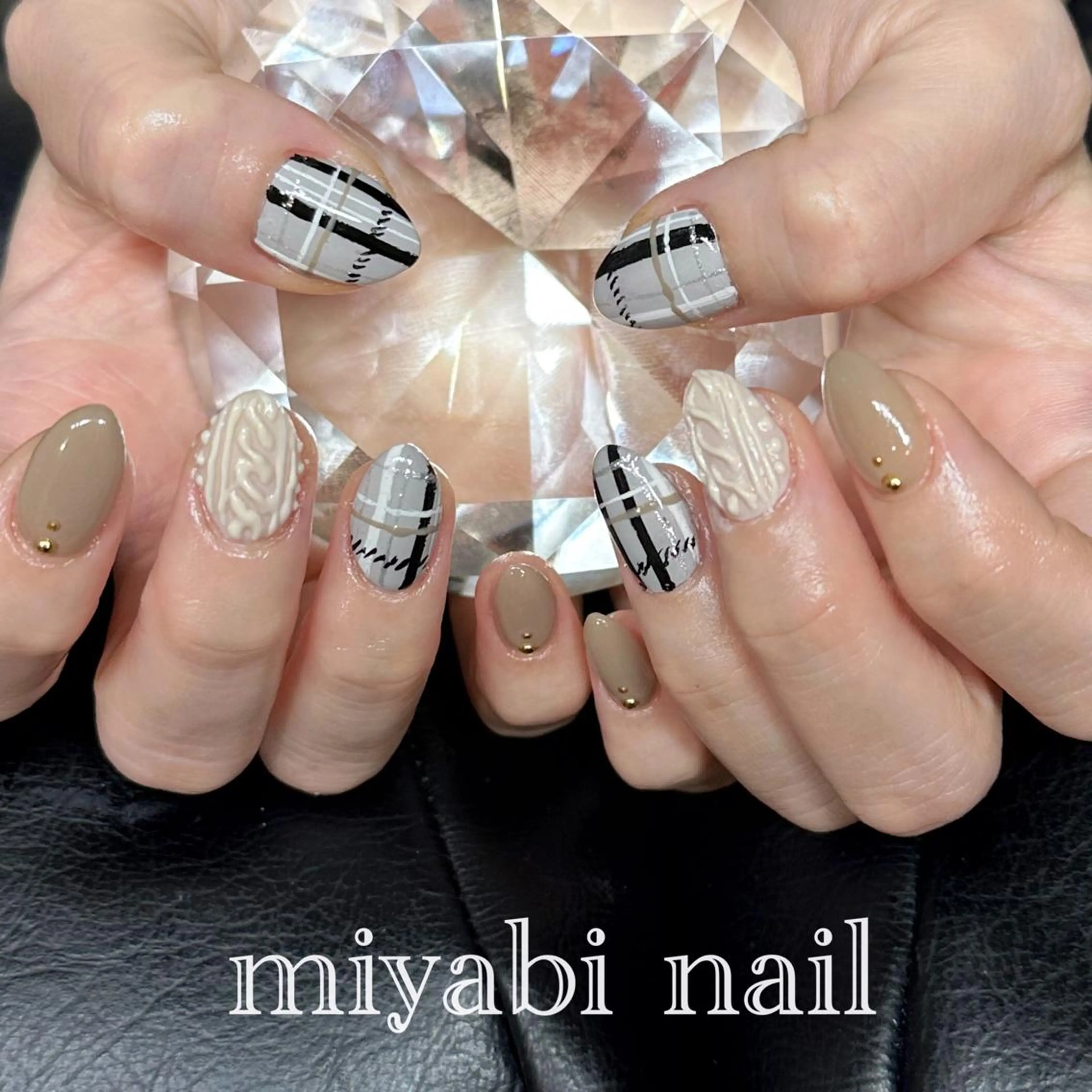 ネイル ジェルネイル 持ち込み 冬ネイル ハンドネイル miyabi nail 桂川駅近くのネイルデザイン