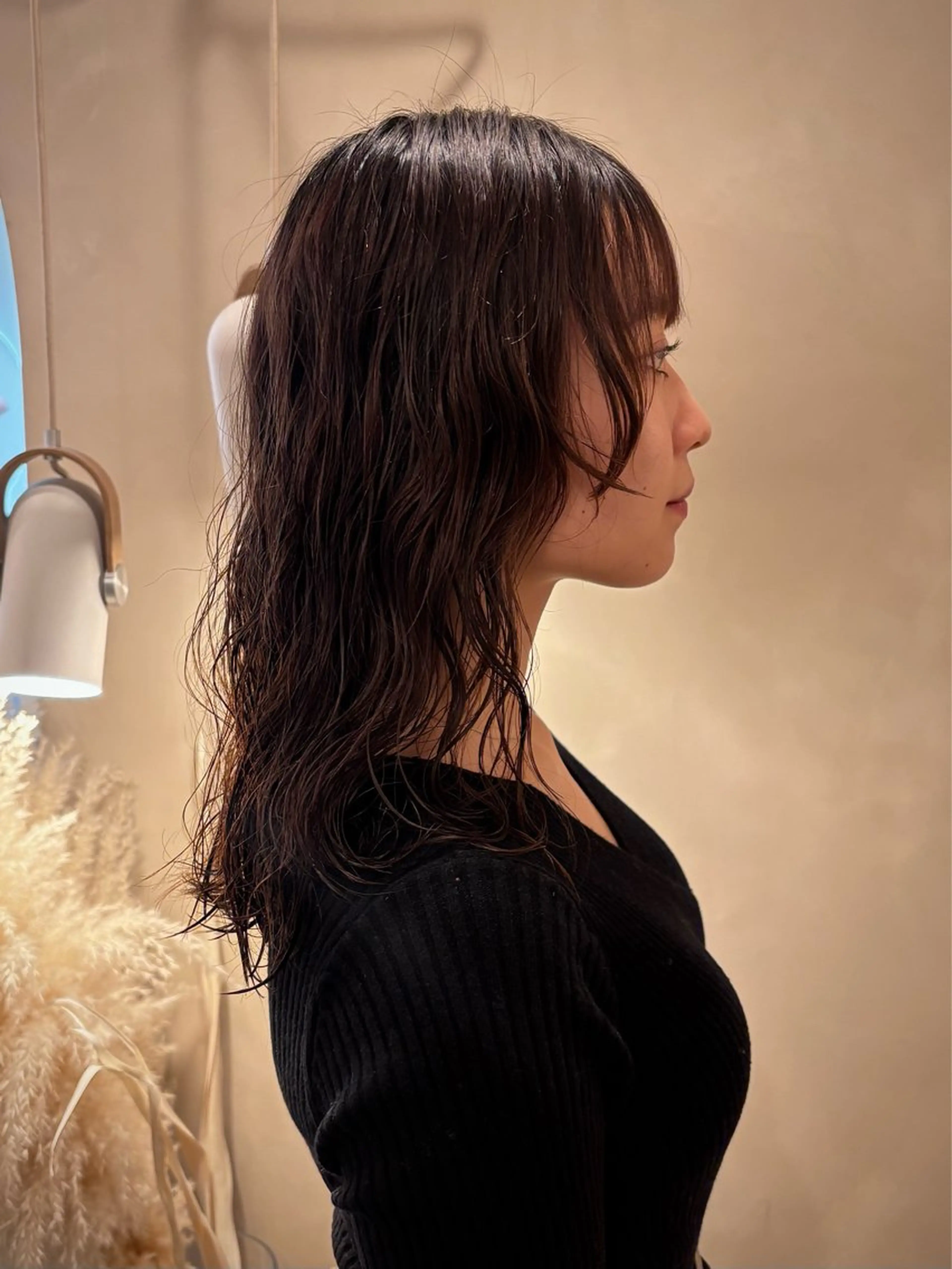 セミロング パーマ セミロングパーマ カット パーマ シンバヒナノ/パーマ レイヤー/髪質改善のヘアスタイル