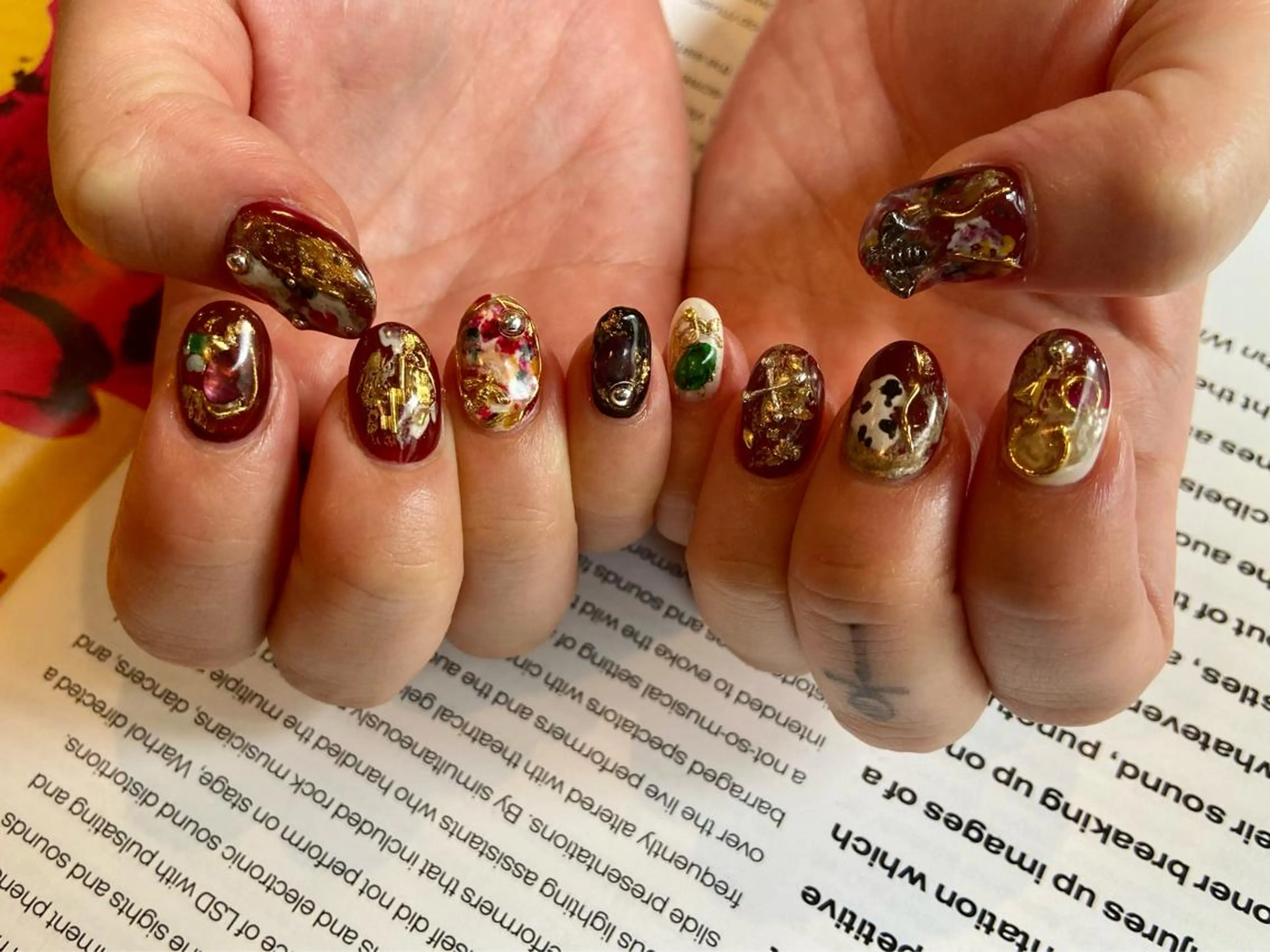 ネイル アートネイル ボルドー クリアネイル ジェルネイル グラデーション ハンドネイル atelier Loop♪MIKAのネイルデザイン