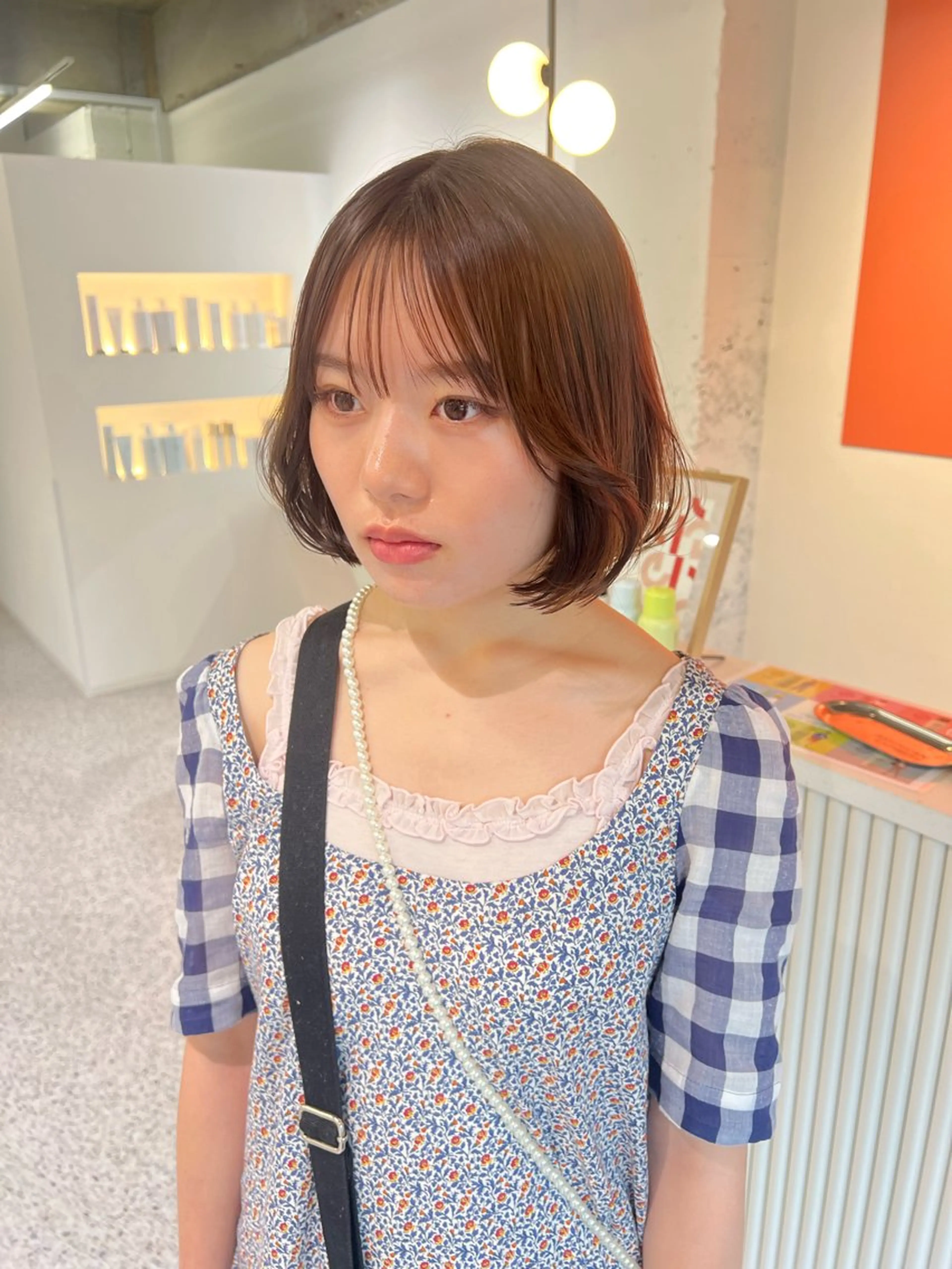 ショート カラー ブラウンカラー ボブ 韓国風ヘア カット トリートメント cher. naoのヘアスタイル