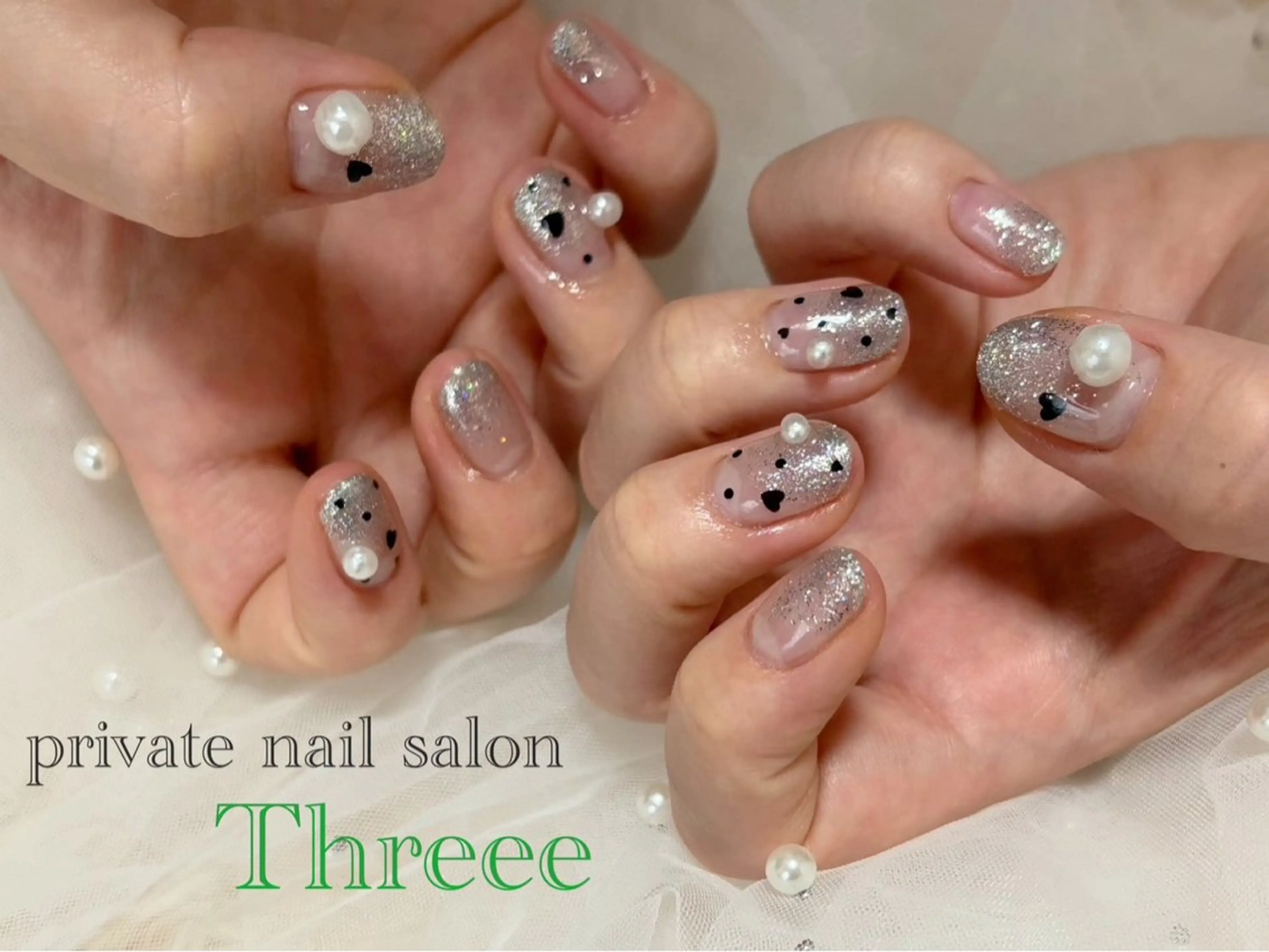 ネイル ハート ハンドネイル Nail salon - Threee　-のネイルデザイン