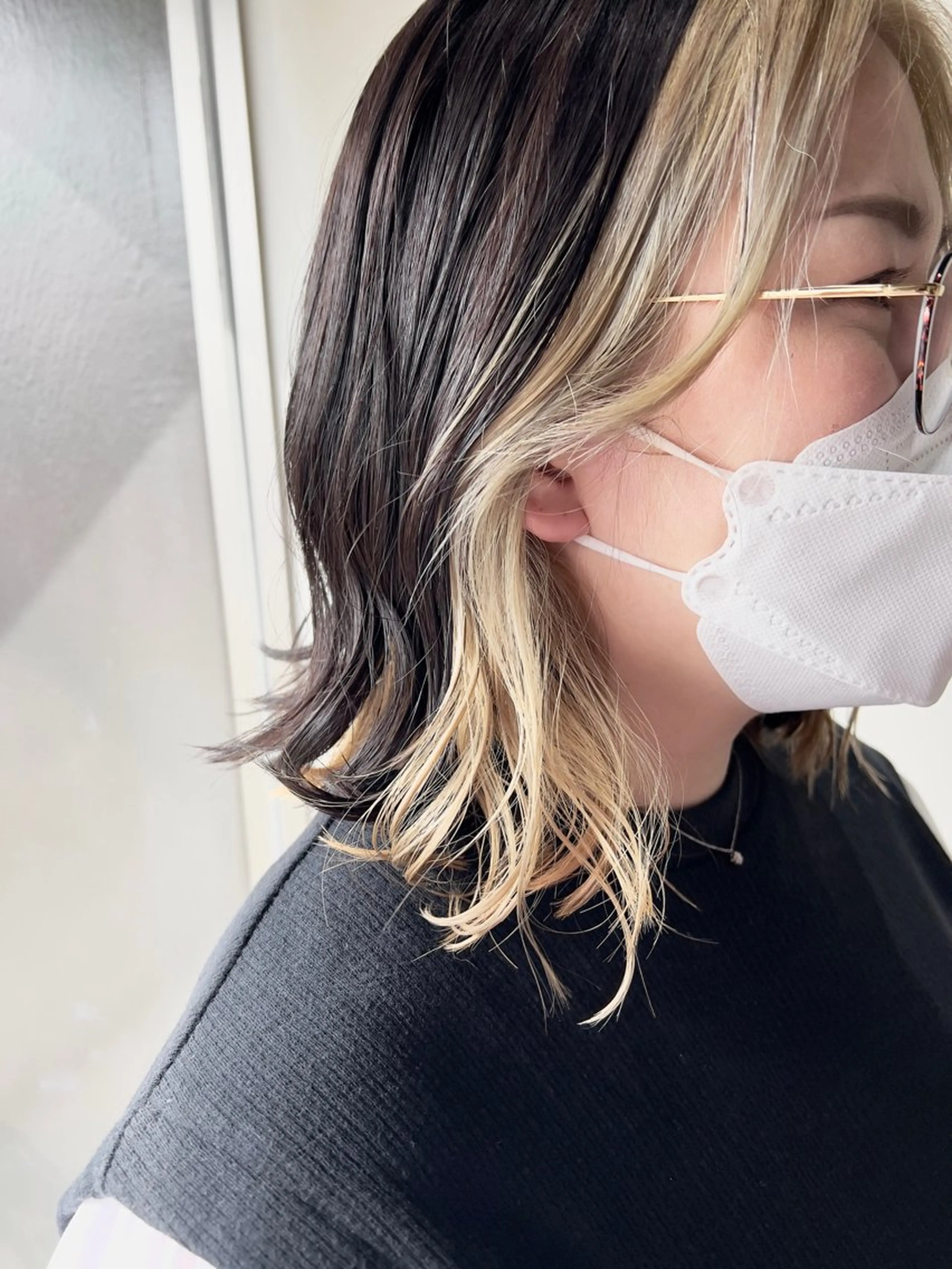 カラー 縮毛矯正/ レイヤー/ミディアムのヘアスタイル