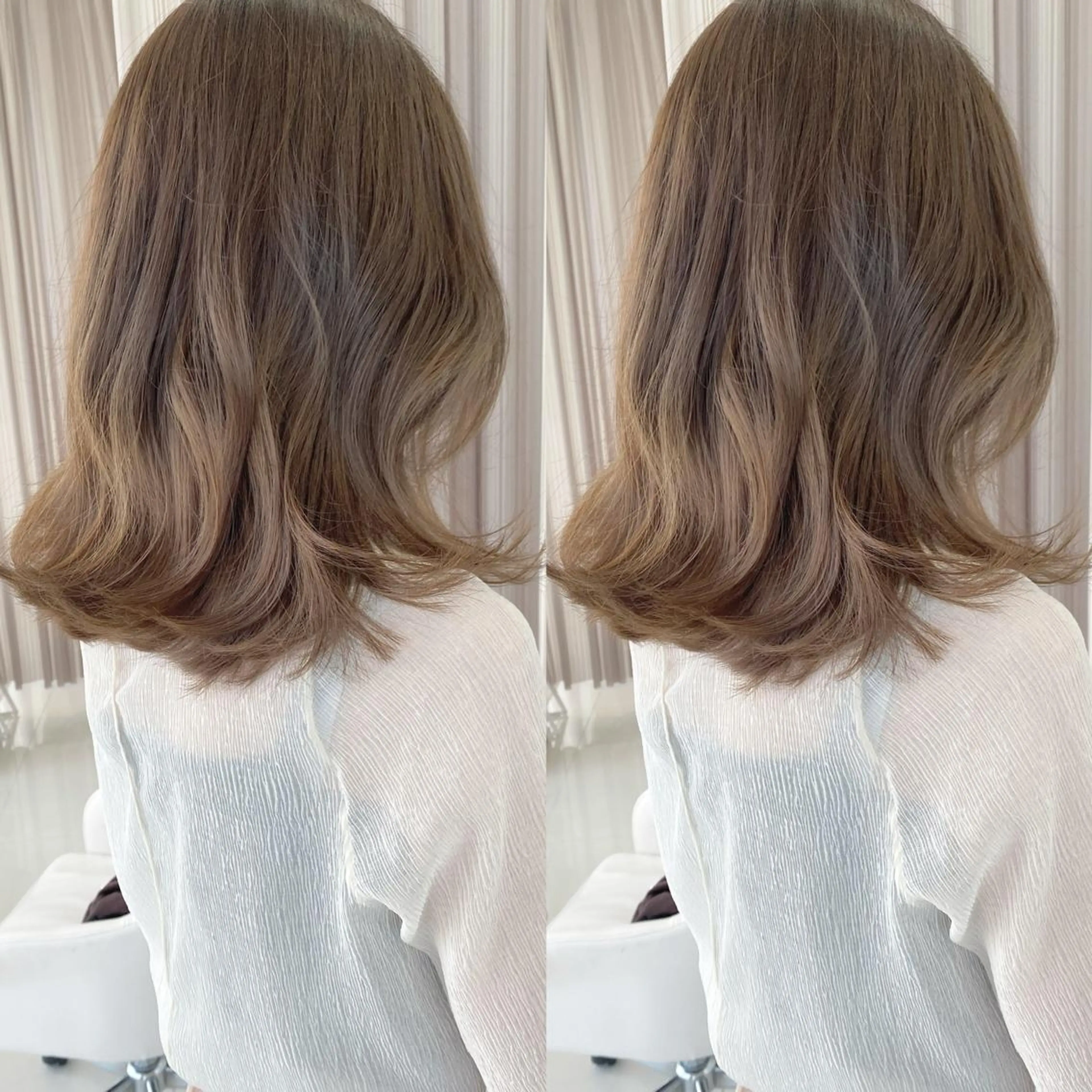 セミロング カラー 透明感カラー 艶髪/モテヘア🎀 MIHOのヘアスタイル