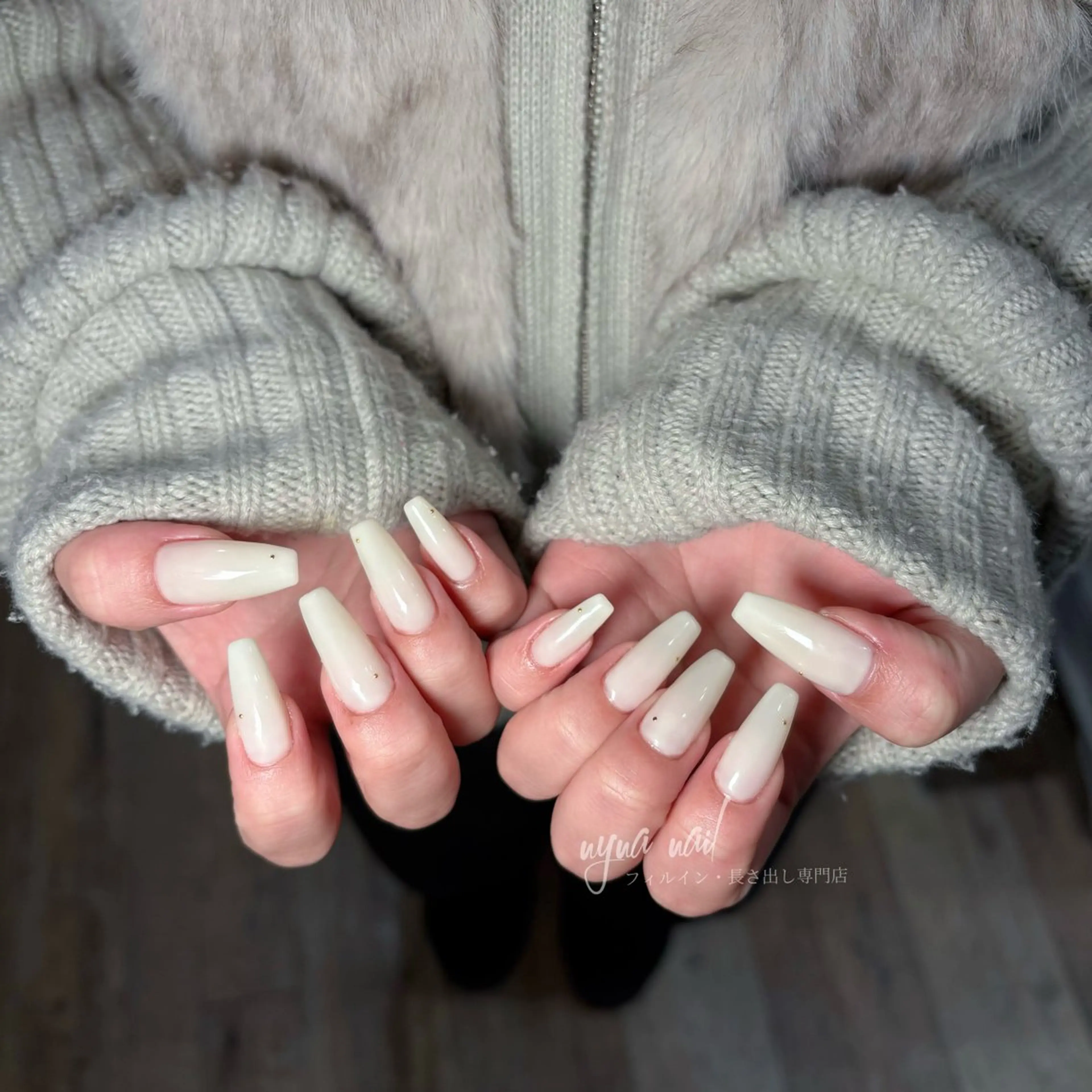 ネイル 長さ出し ネイルチップ Y U K Iのネイルデザイン