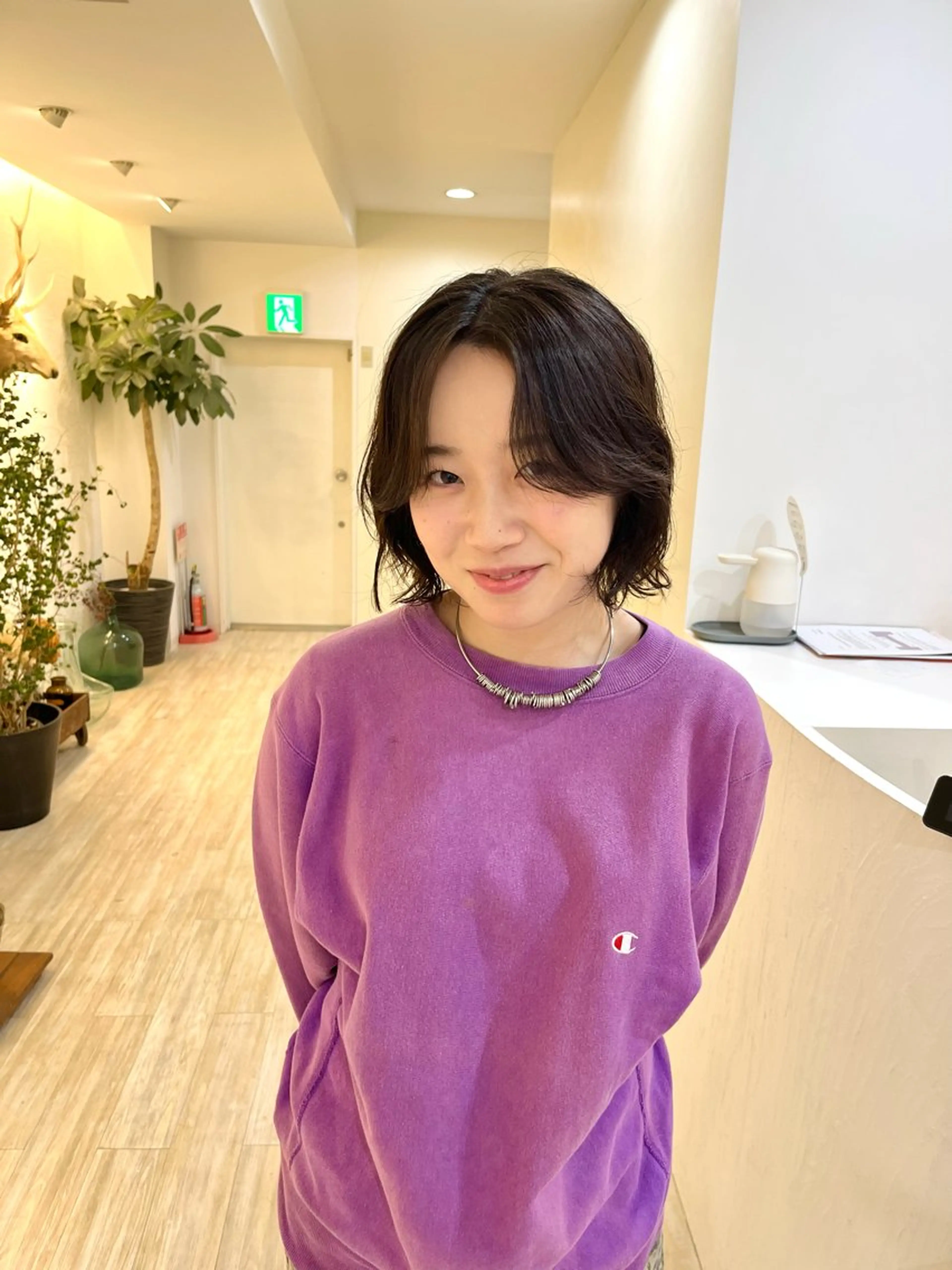 ショート パーマ カット パーマ トリートメント つぼみ/パーマ ／レイヤー／ボブのヘアスタイル