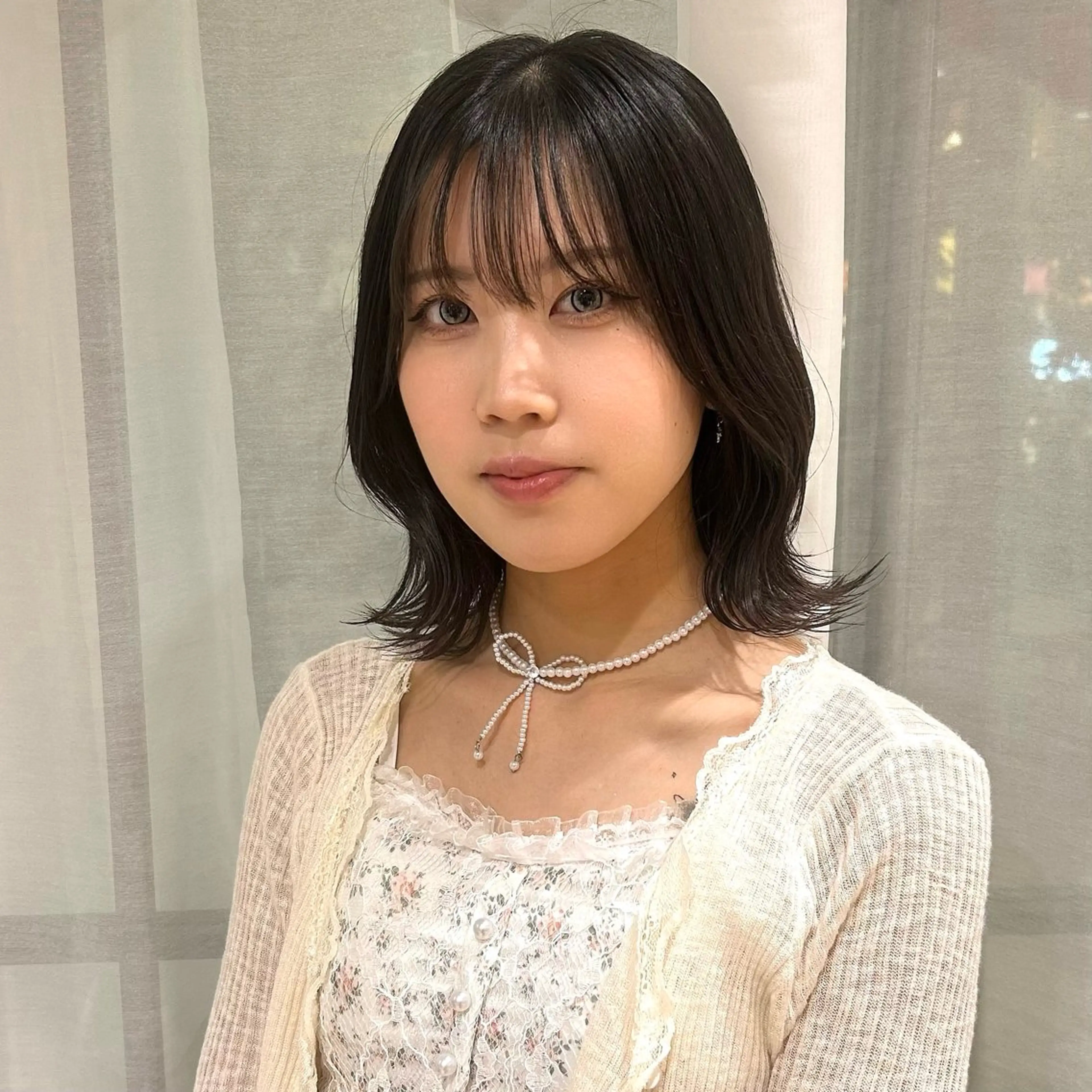 ミディアム ボブ くびれヘア カット ボブレイヤー/ ブリーチ/miyuuのヘアスタイル
