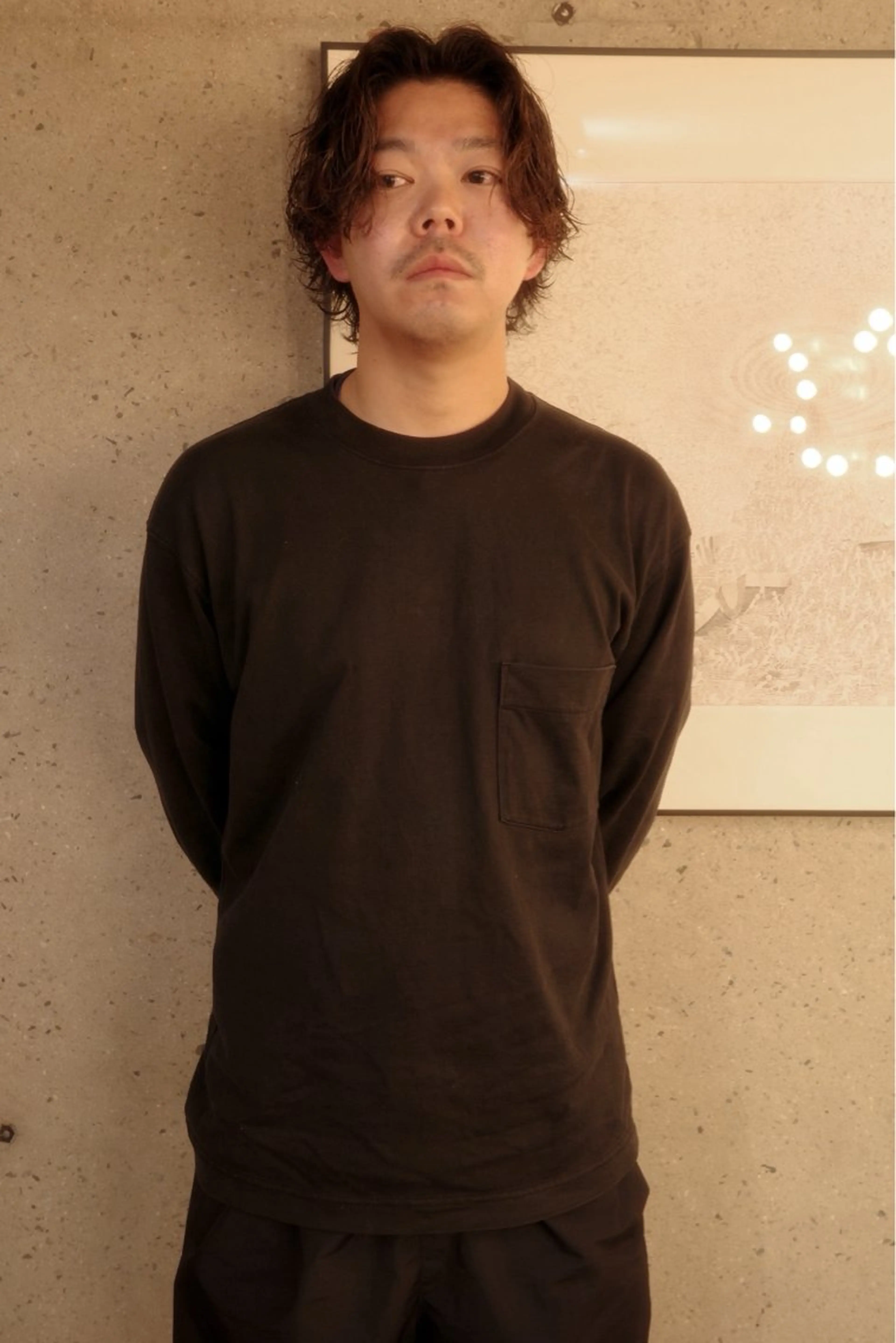 ミディアム パーマ メンズ メンズカット【平尾 高宮】永井駿祐のヘアスタイル