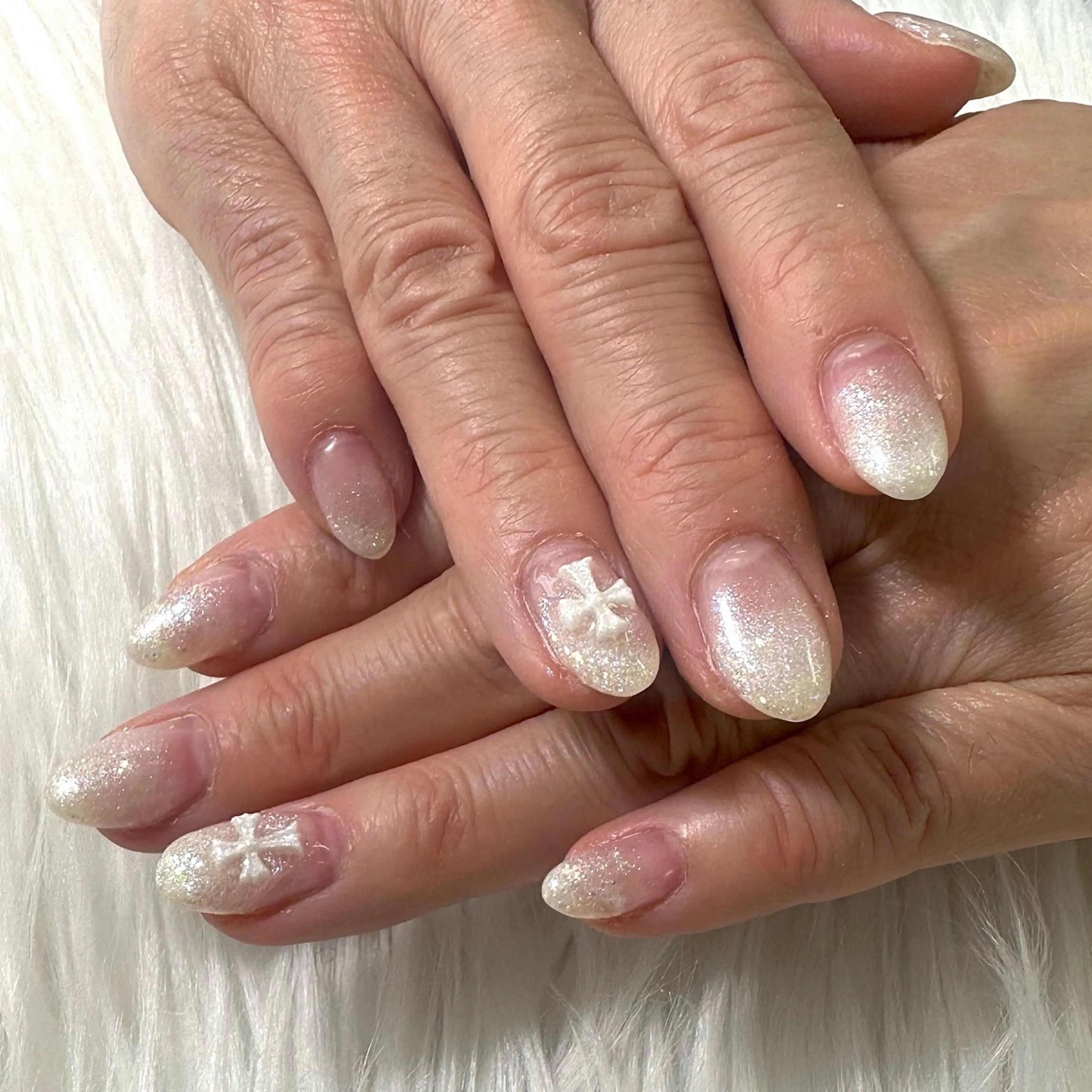 オフあり🩵ハンド/ワンカラー、ラメグラデーションの写真