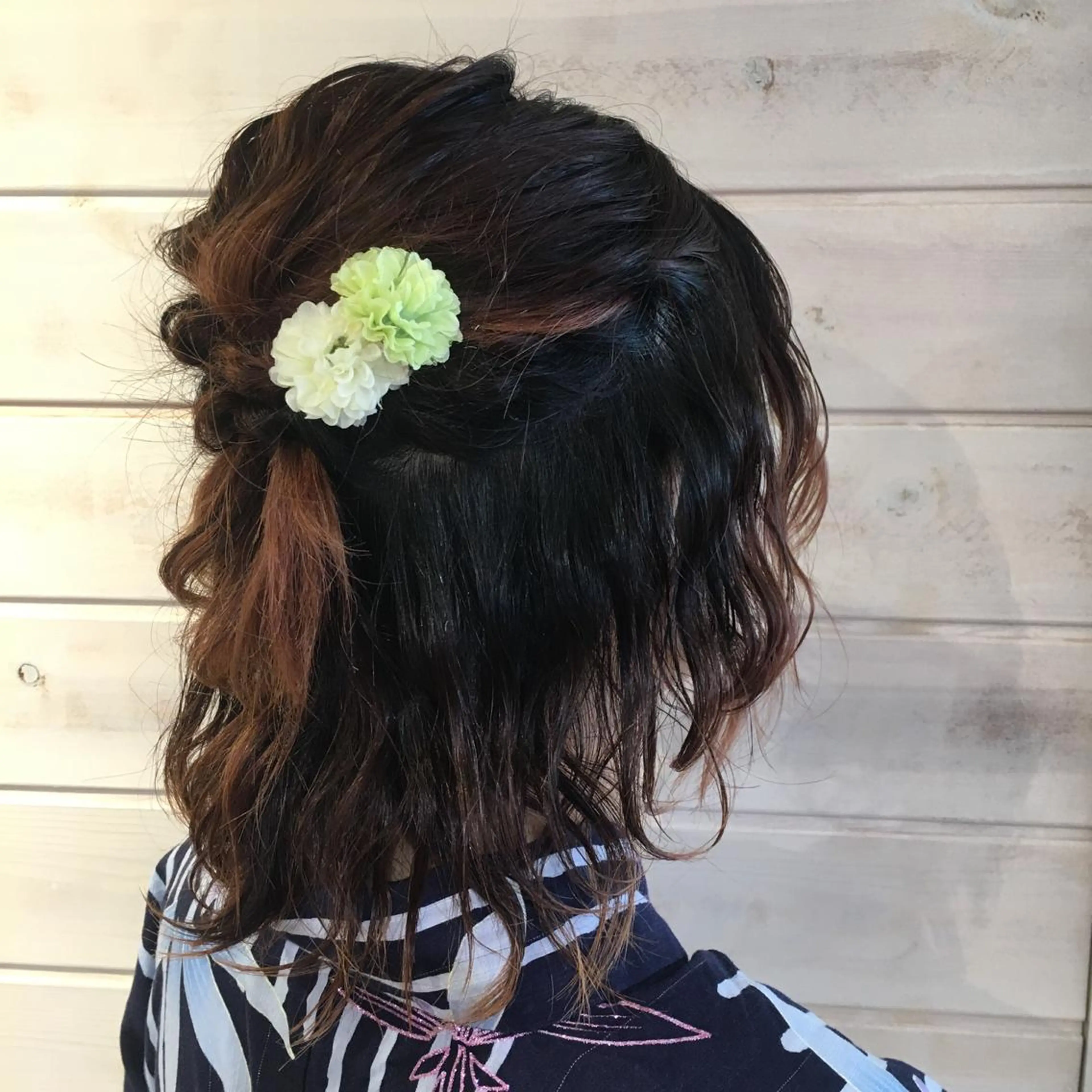 ミディアム ヘアアレンジ 野崎 ひかりのヘアスタイル