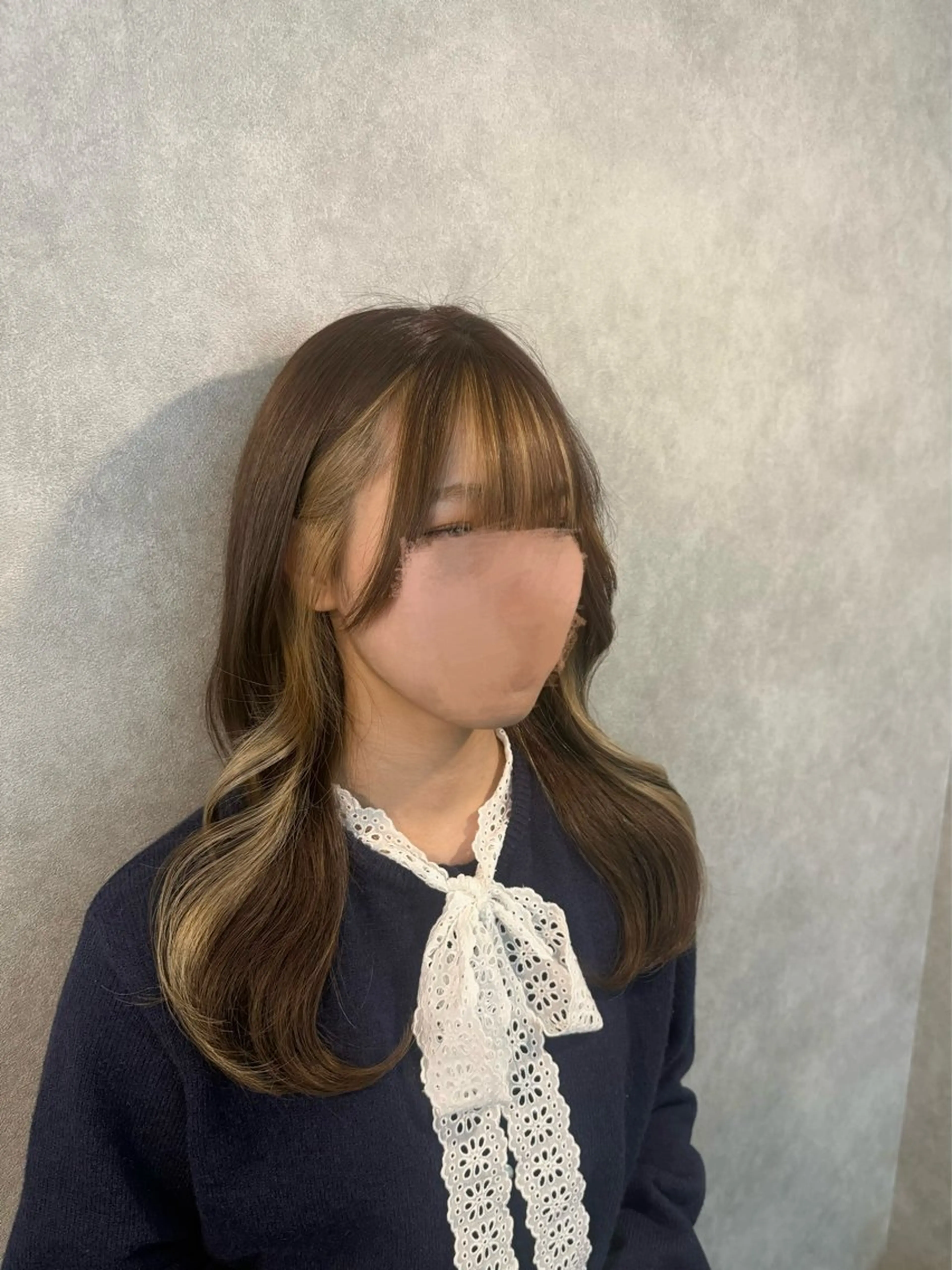 ロング カラー ミストバング ベージュカラー ブリーチ  フェイスフレーミング 顔周りカット yurika 🎀のヘアスタイル