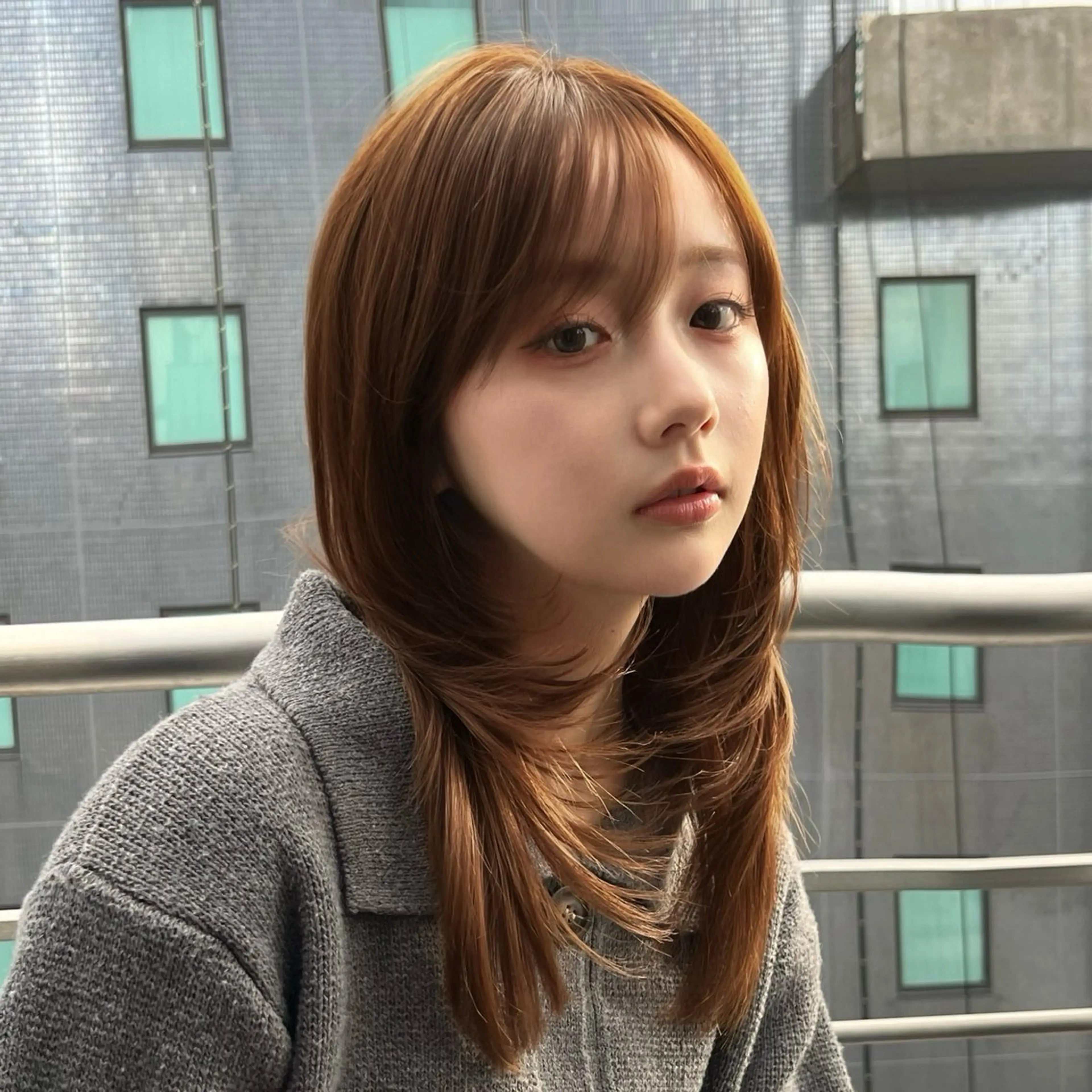 ロング カラー 透明感カラー ハイレイヤー レイヤーカット 透明感カラー✨🩵 韓国ヘアkanatoのヘアスタイル