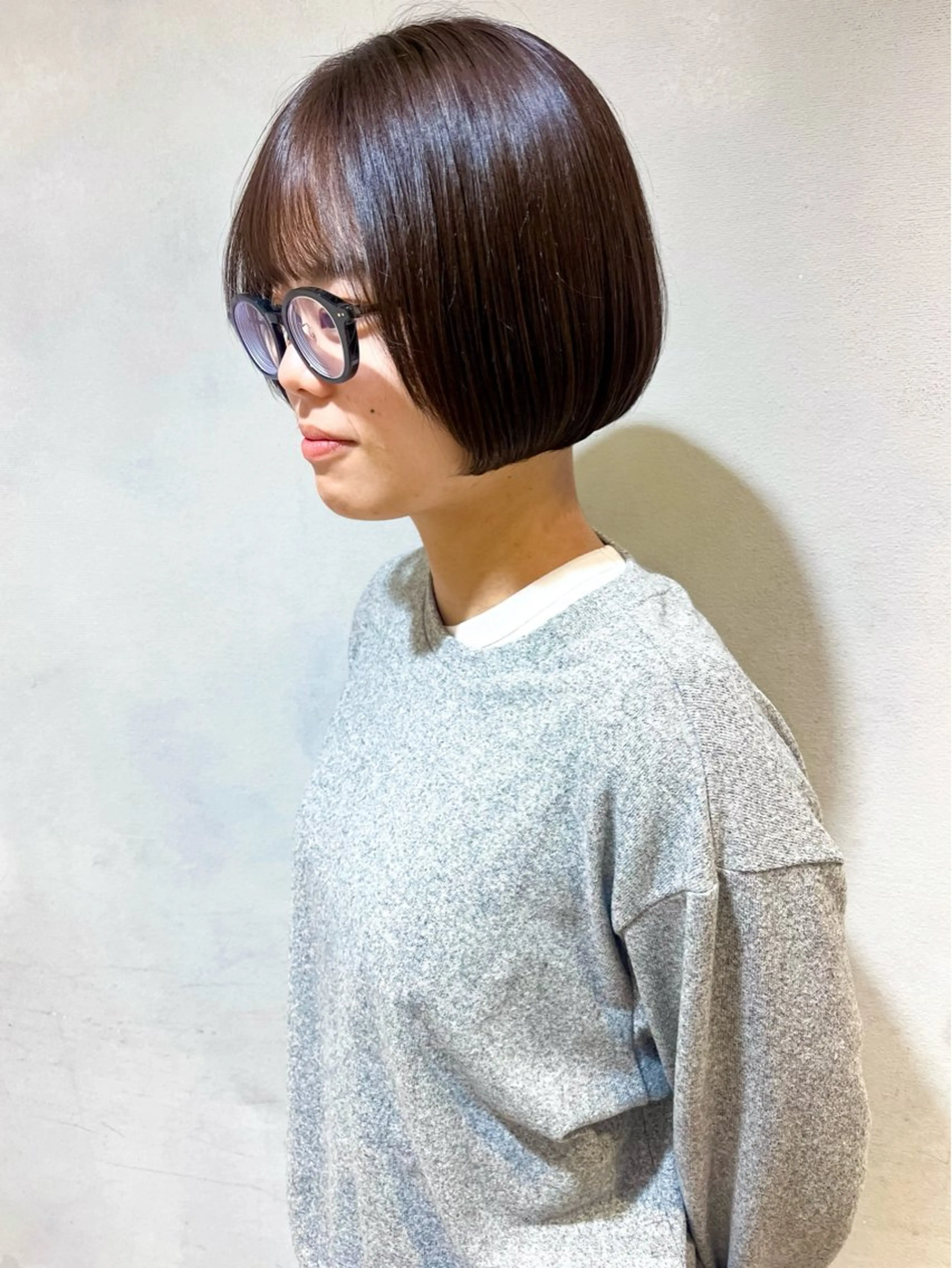 ショート カラー カット トリートメント 地毛風ストレート ミニボブ🌷江梨🍎のヘアスタイル