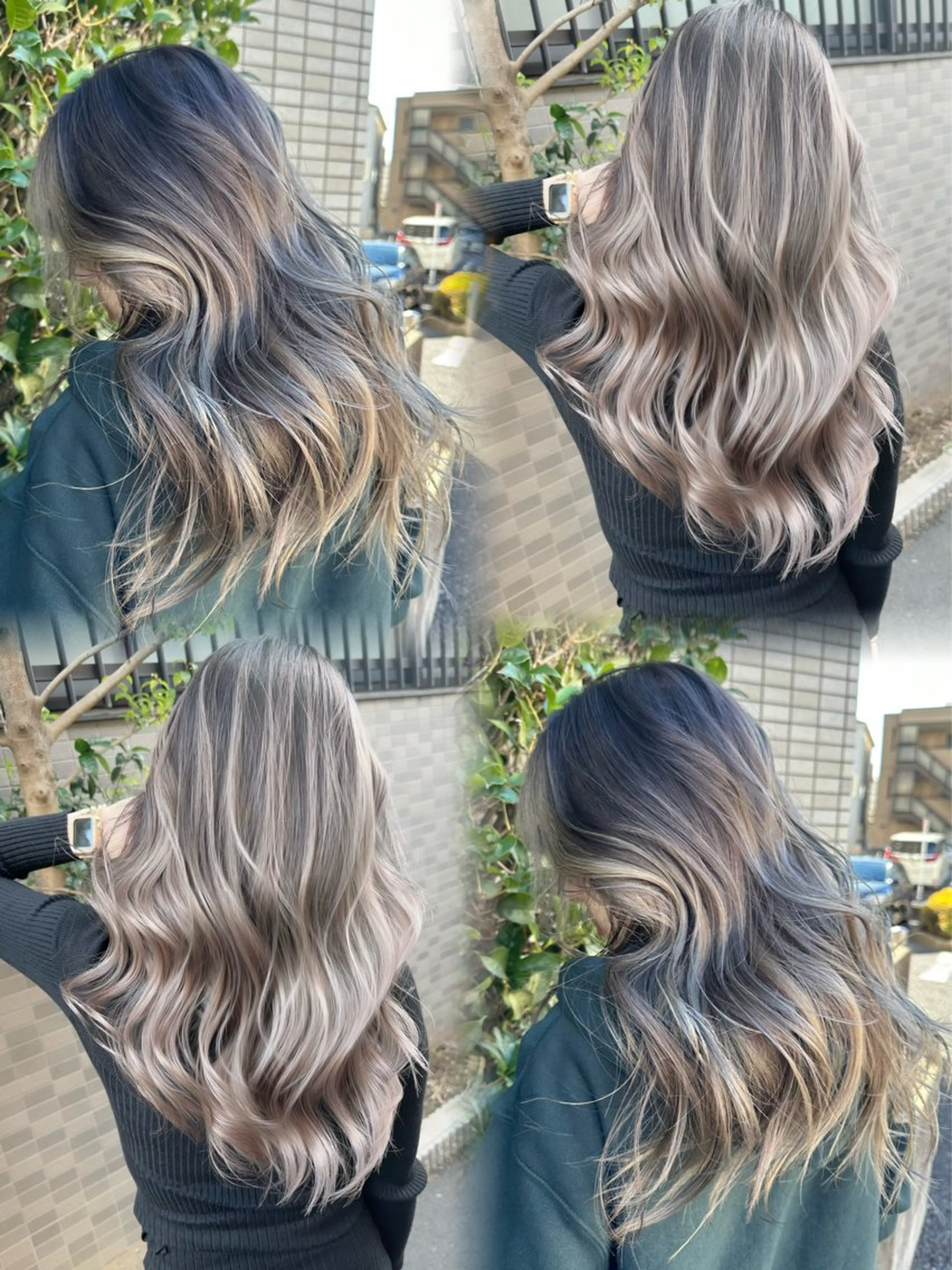 ロング カラー バレイヤージュ レイヤーカット ヘアカラー トリートメント デザインカラー⭐️ Yamauchiのヘアスタイル