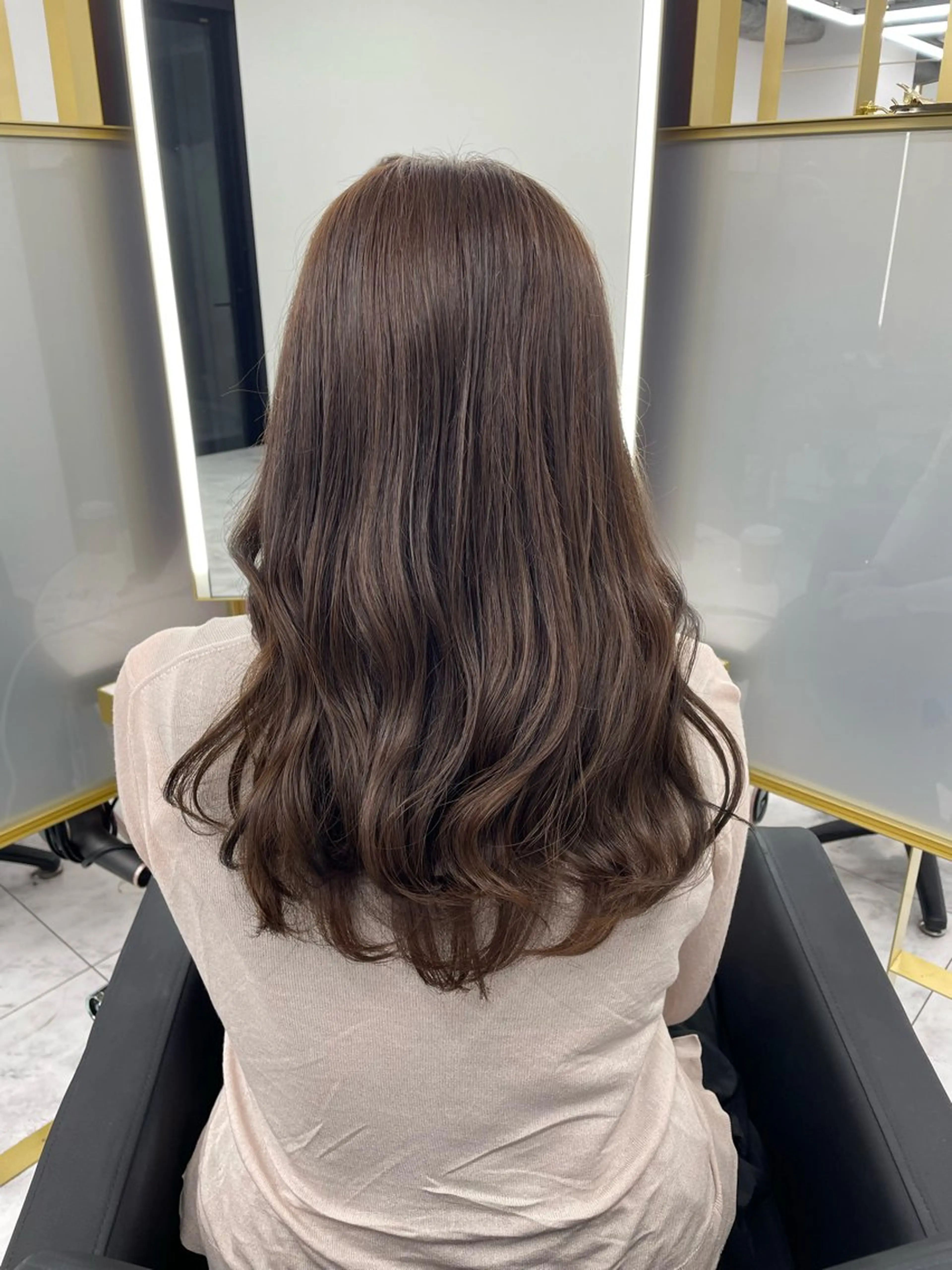 セミロング セミロングパーマ 韓国風ヘア レイヤーカット 似合わせカット 左藤健人 デジタルパーマ/渋谷のヘアスタイル