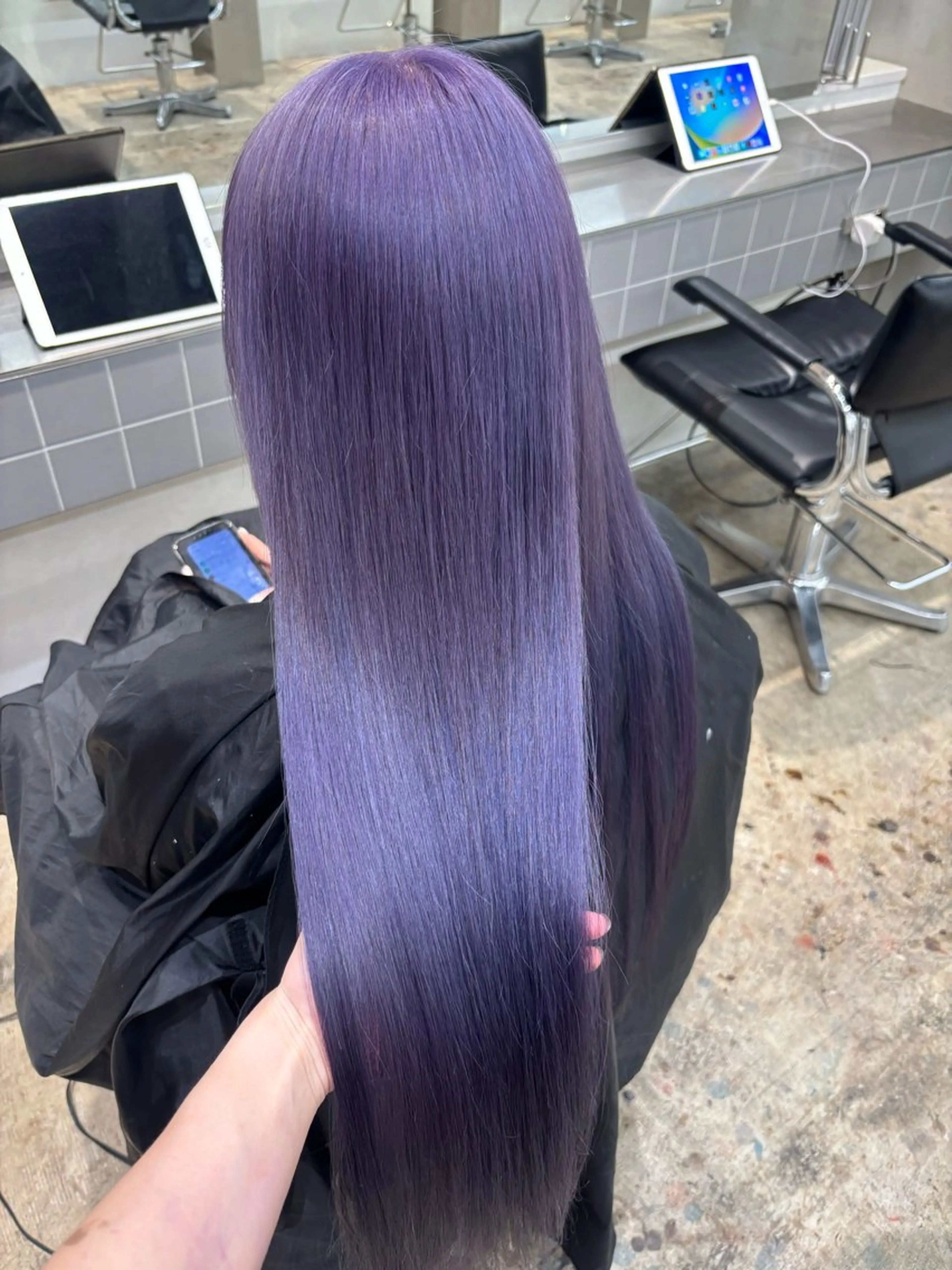 ロング カラー カット ヘアカラー るかハイトーンピンク カラー/プルエクステのヘアスタイル