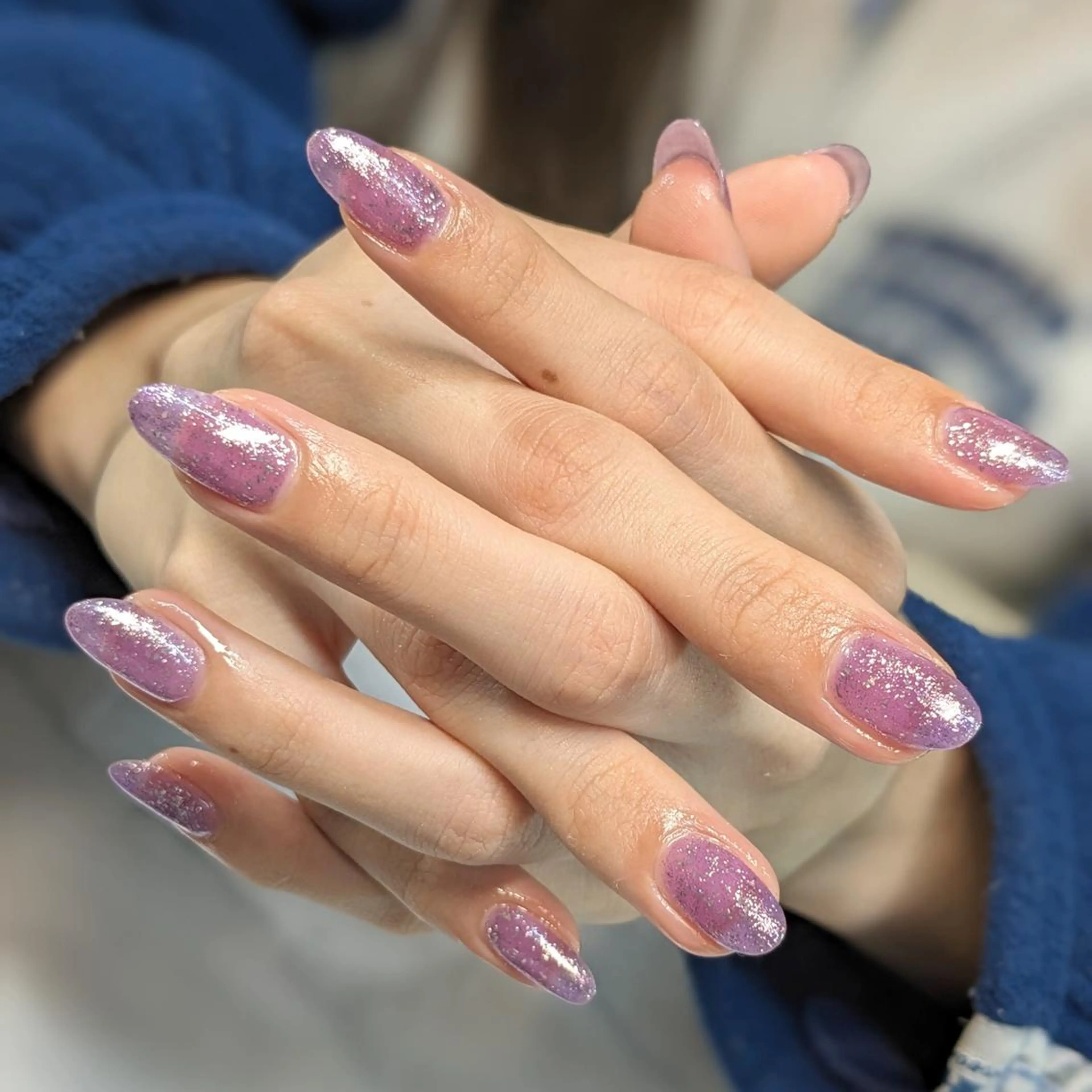 ネイル ブルー ジェルネイル グリーン ロングネイル ワンカラーネイル ハンドネイル ネイルサロンベルティ .keikoのネイルデザイン