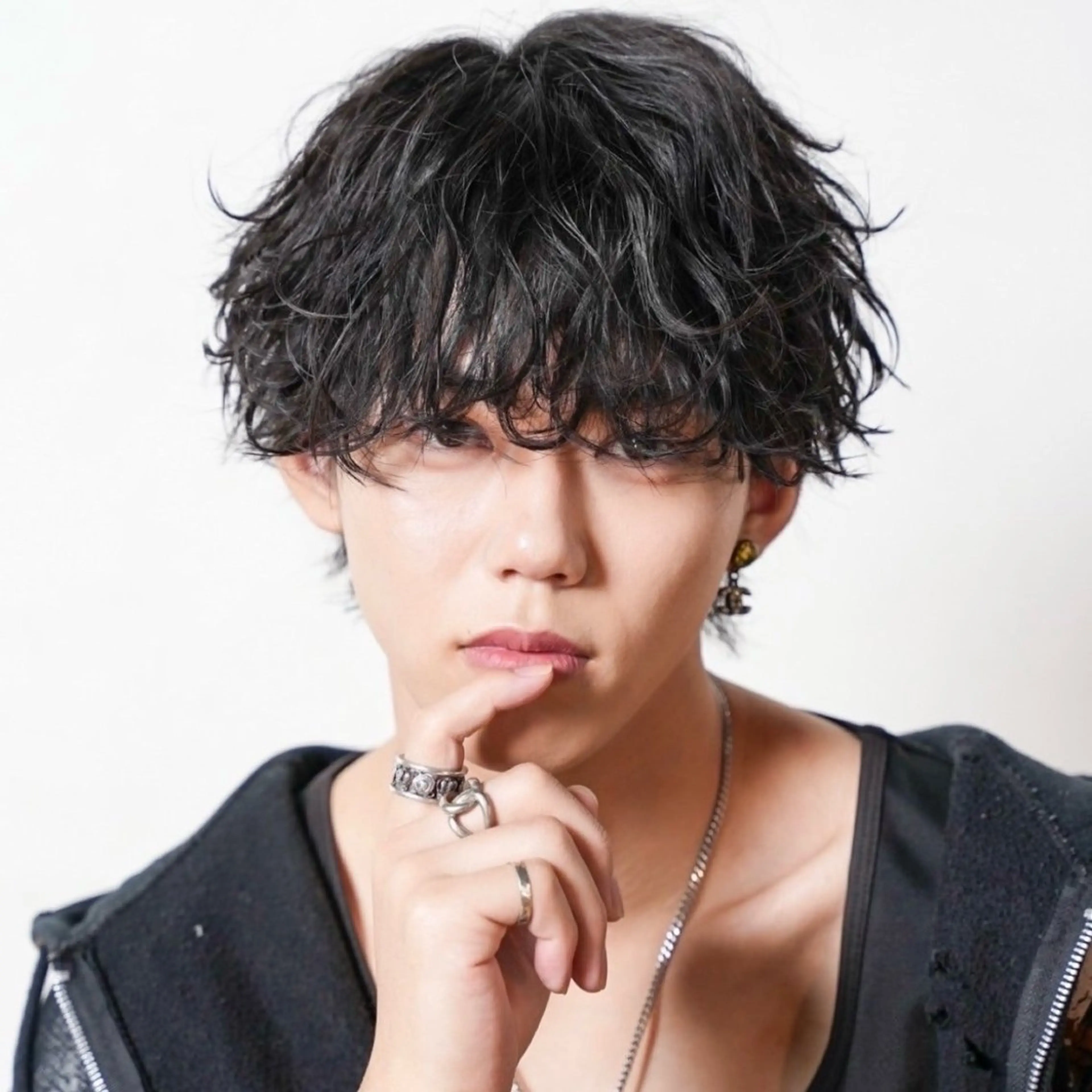 ミディアム カラー パーマ メンズ カット パーマ トリートメント ハイトーン/メンズマ ッシュ/KYOHEIのヘアスタイル