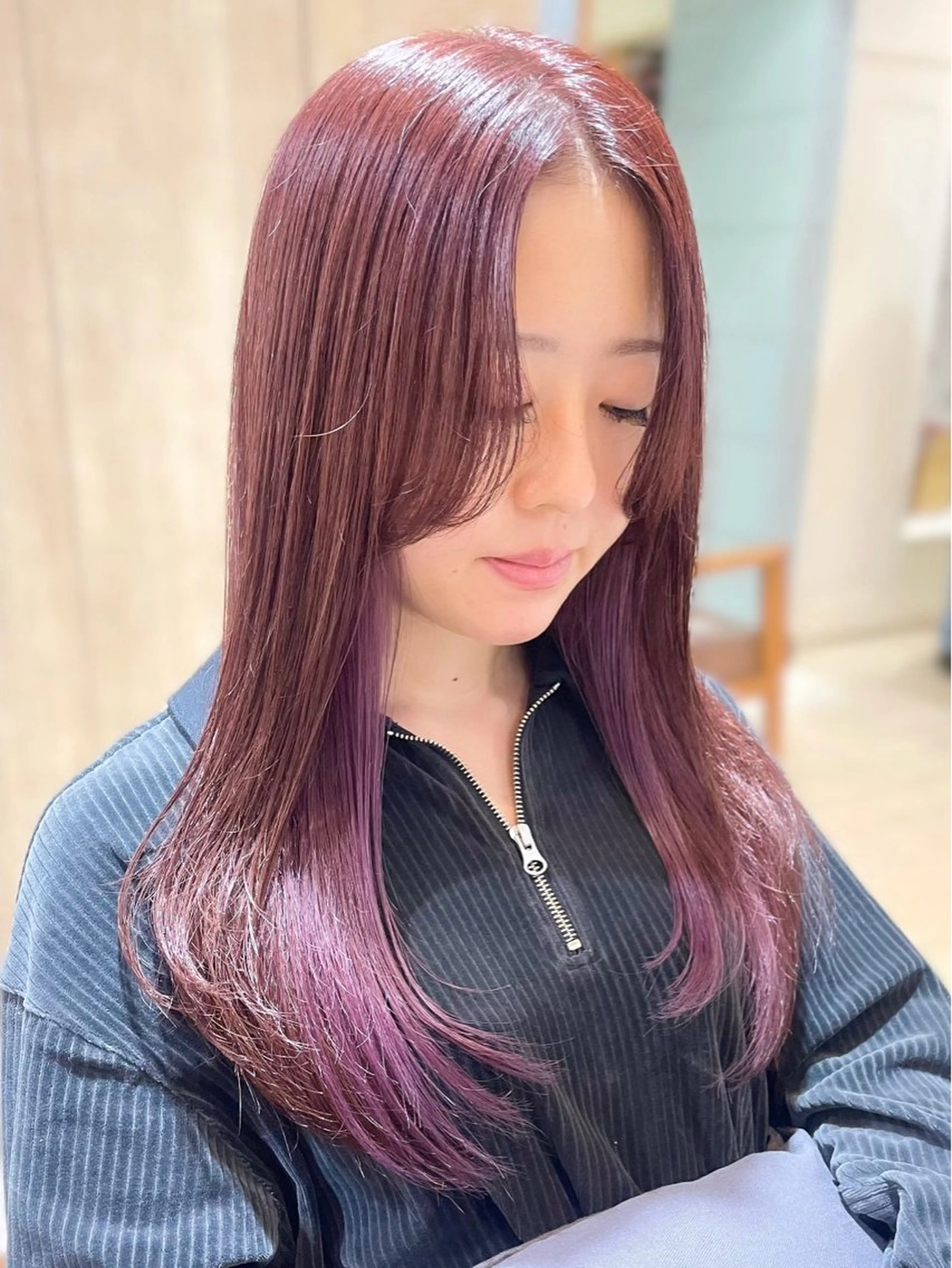 ロング カラー ラベンダーカラー ピンクカラー ピンクラベンダー ヘアカラー 🍬kanami 🍬ボブ/暖色カラーのヘアスタイル