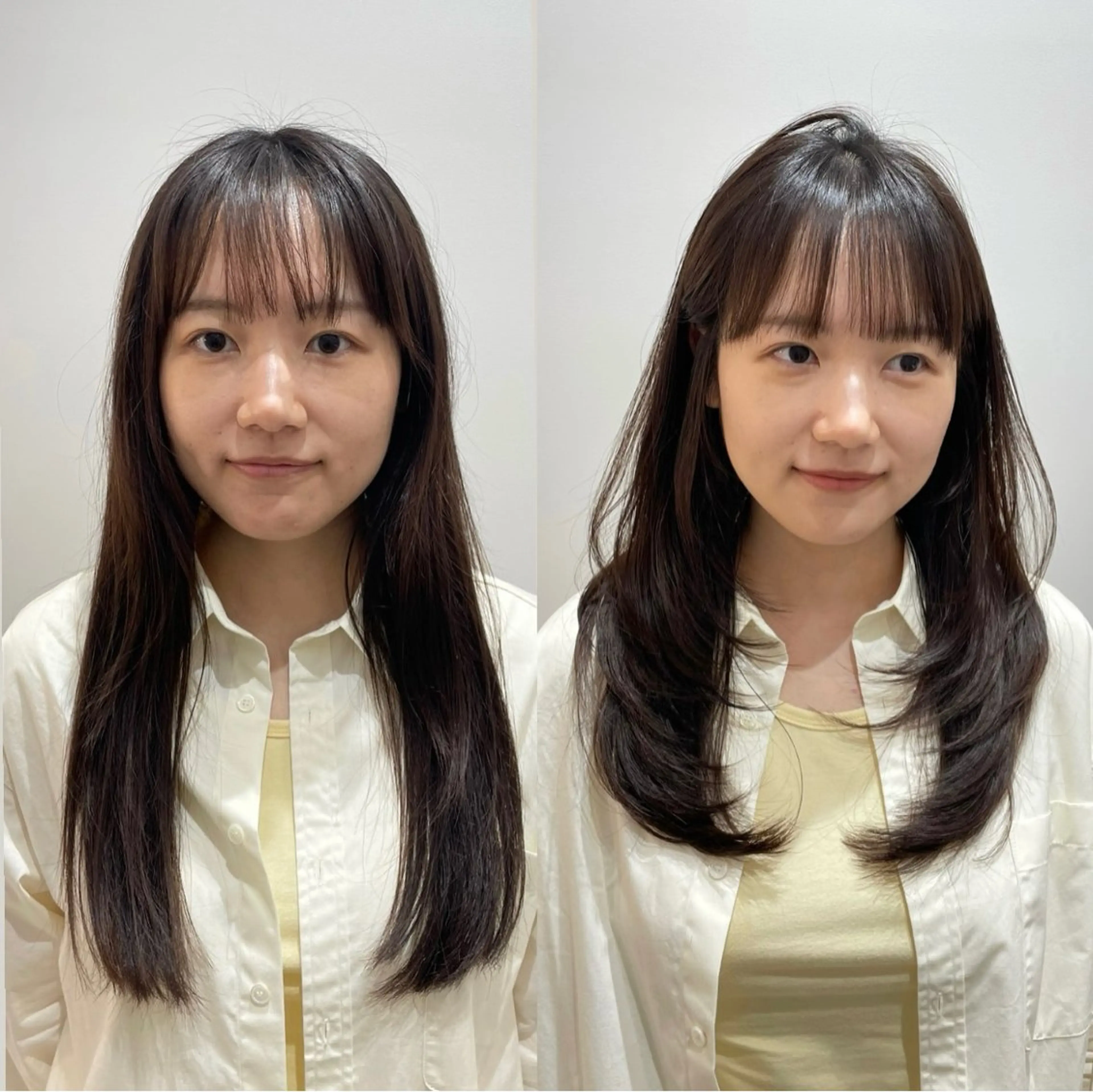 セミロング ハッシュカット ハイレイヤー 韓国風ヘア レイヤーカット カット ❤︎︎韓国ヘア❤︎︎ 𝑺𝒉𝒊𝒉𝒐のヘアスタイル