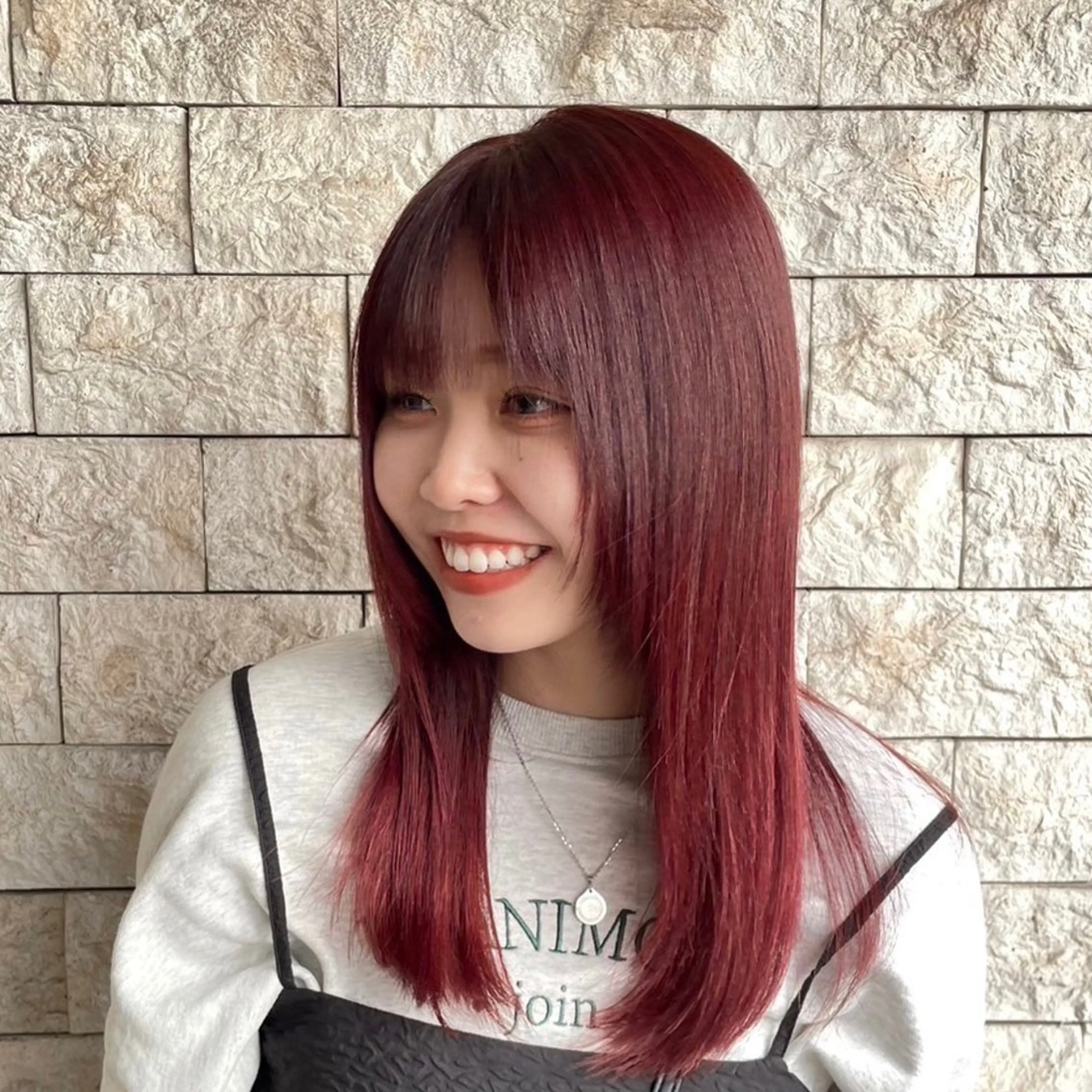 セミロング ピンク・ラベンダー/ レイヤー/NANAのヘアスタイル