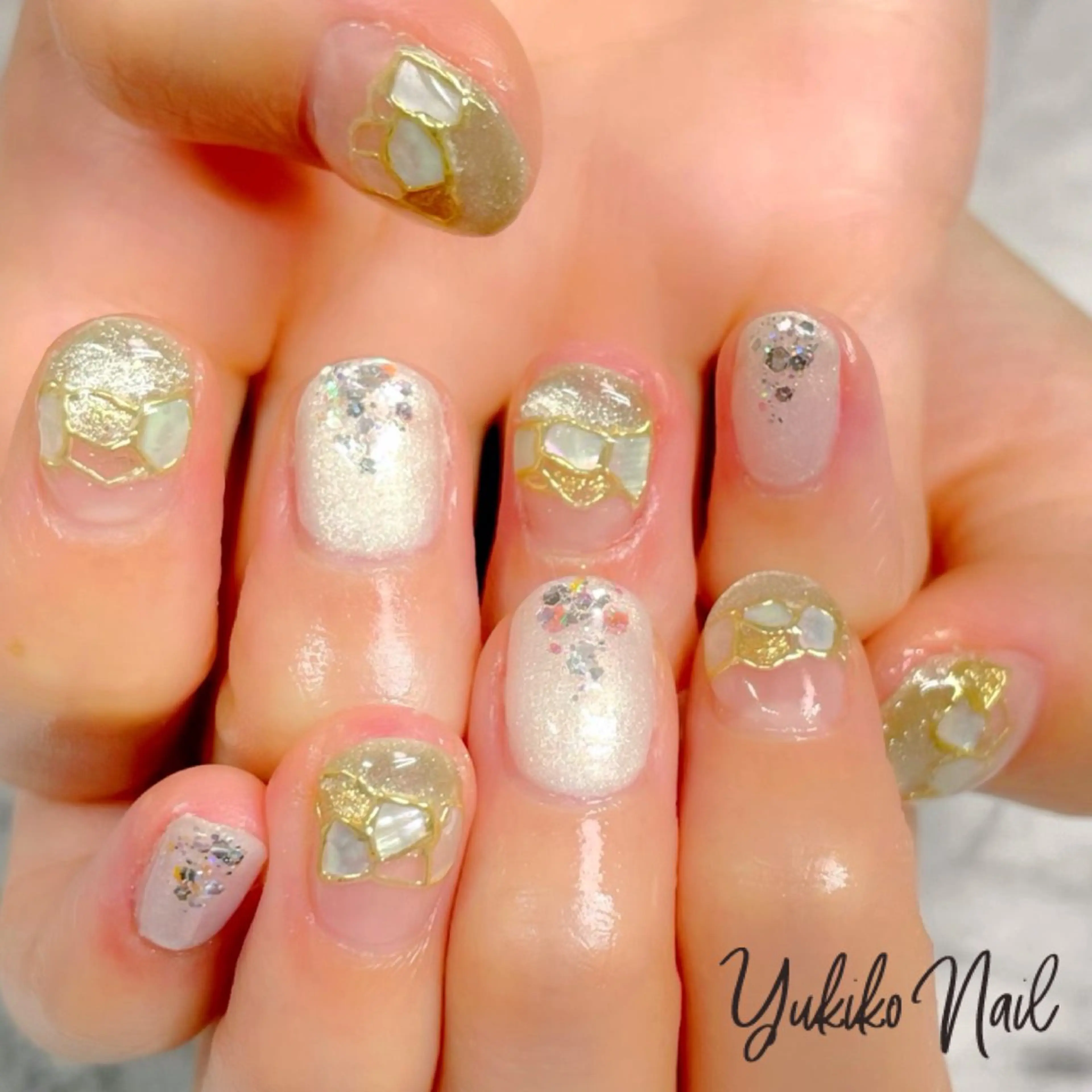 ネイル グリーン マグネットネイル 夏ネイル ユキコ ネイルのネイルデザイン