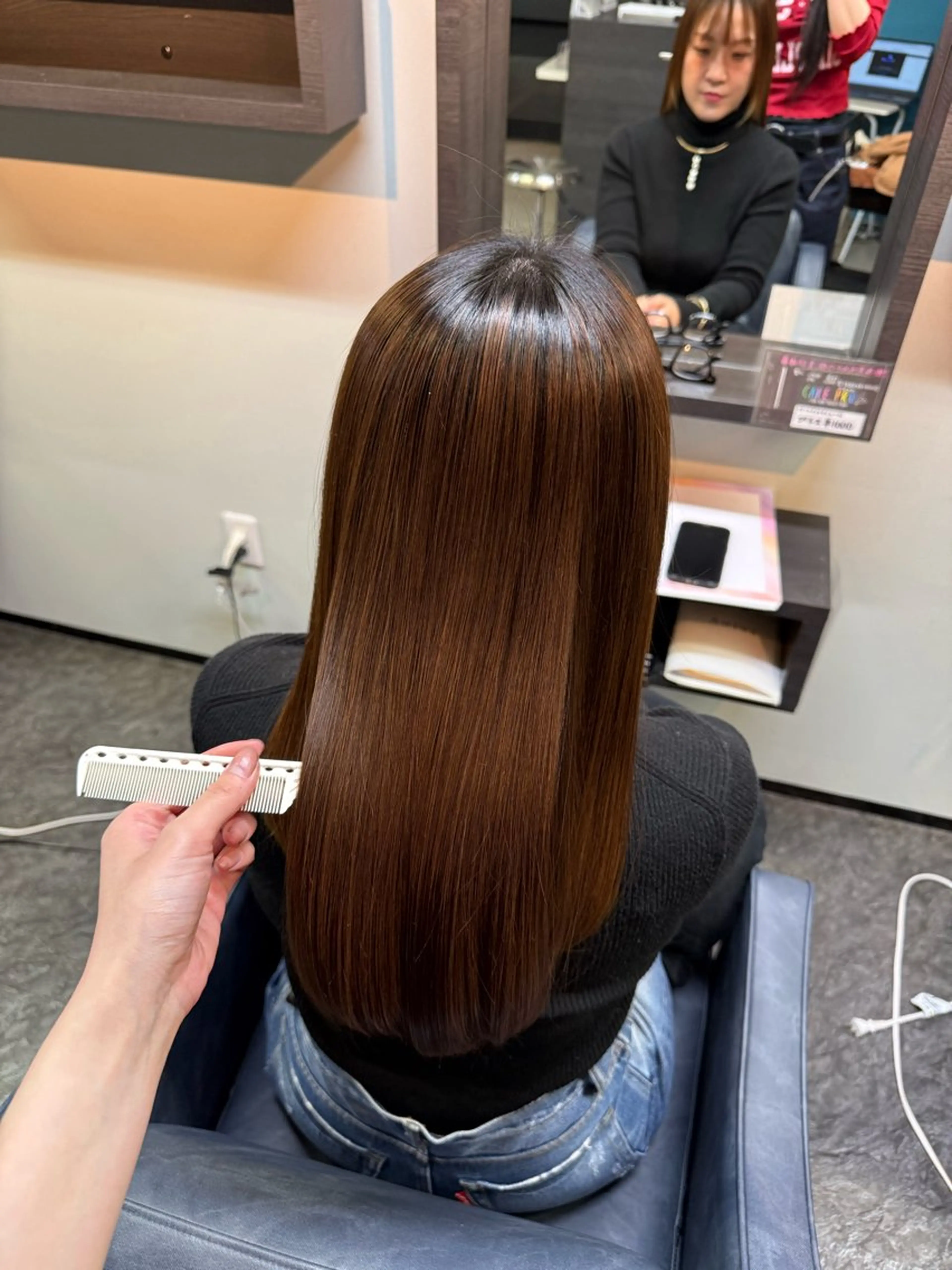 ロング 縮毛矯正 縮毛矯正 奴賀 詩のヘアスタイル