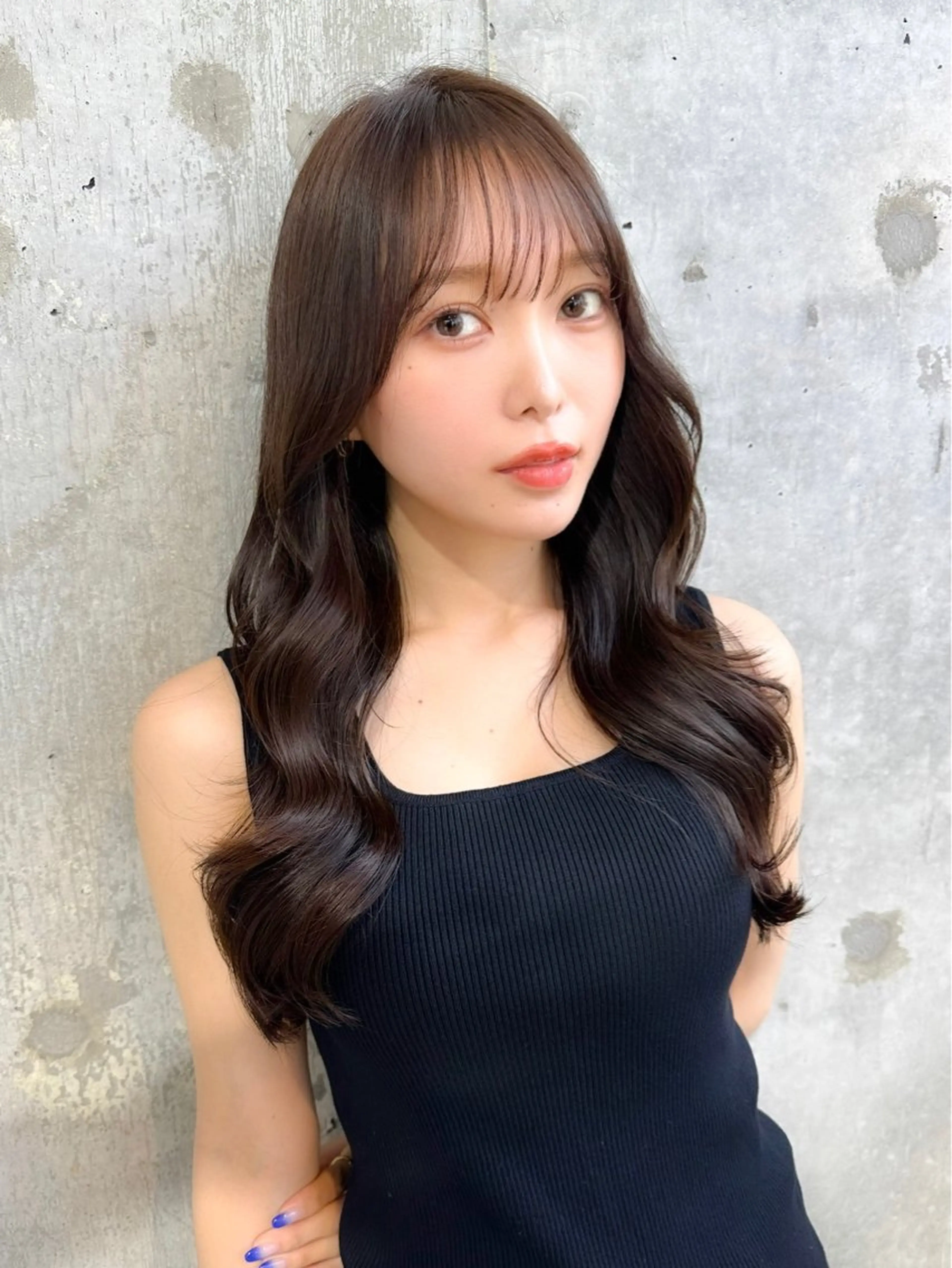 ロング カラー カット ヘアカラー トリートメント ヘッドスパ 髪質改善/韓国ヘア レイヤー/新宿/ロミのヘアスタイル