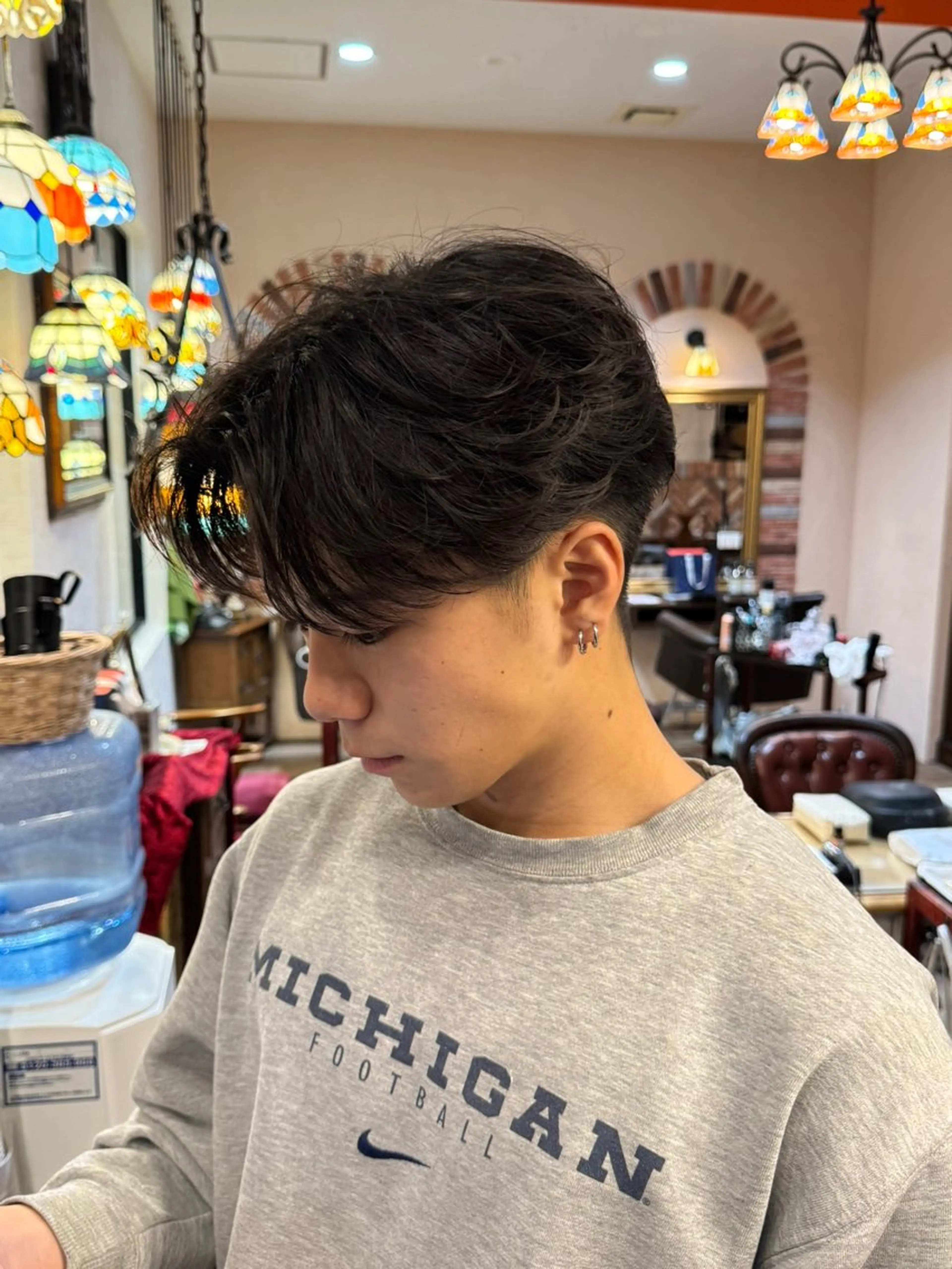 メンズ フェザーパーマ メンズパーマ 濱岸 蓮央のヘアスタイル