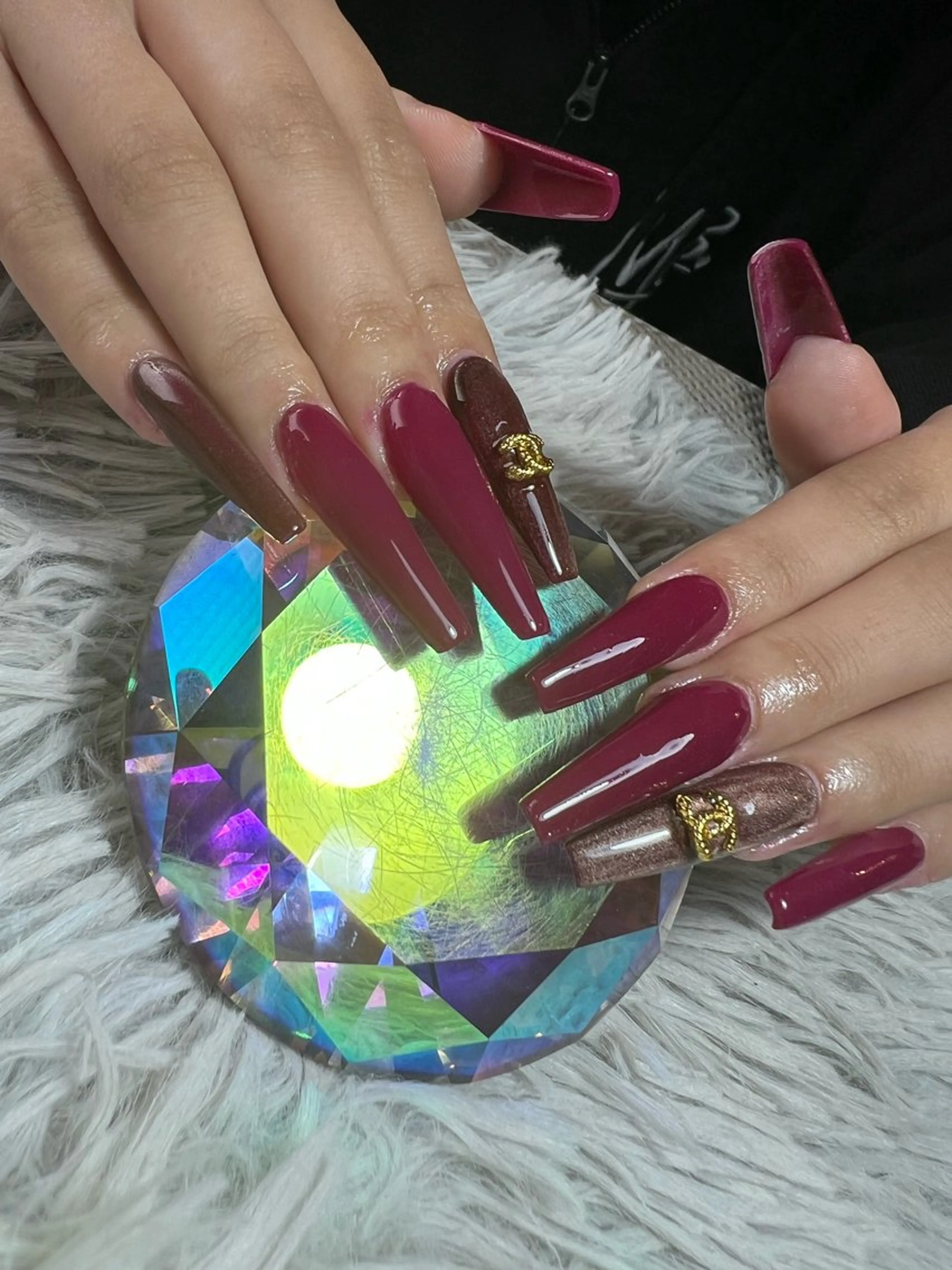 ネイル ボルドー スカルプネイル ハンドネイル シェヌネイル JURAのネイルデザイン