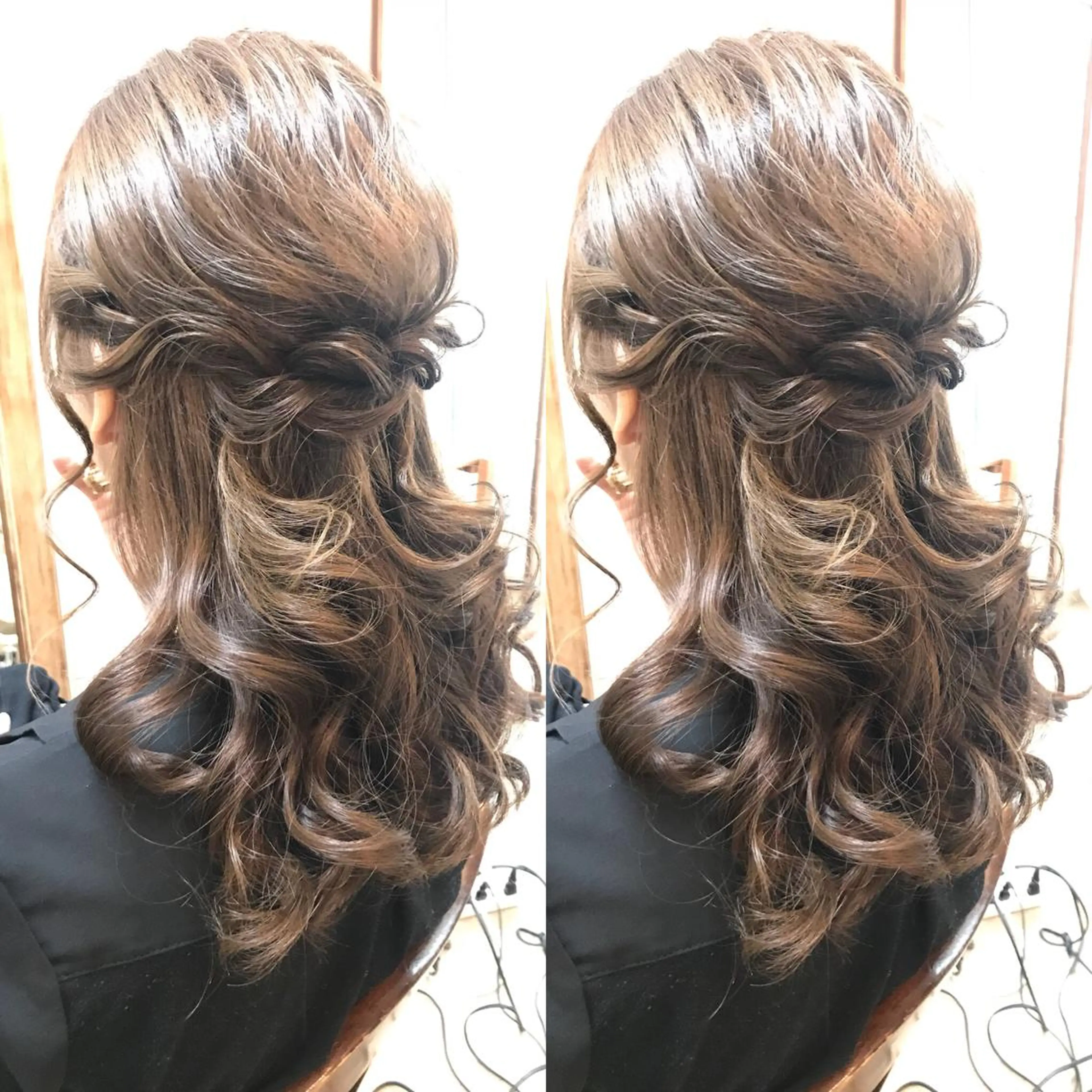 セミロング ヘアアレンジ ハーフアップ 早朝✨ヘアセット 着付け/清水玲歌のヘアスタイル