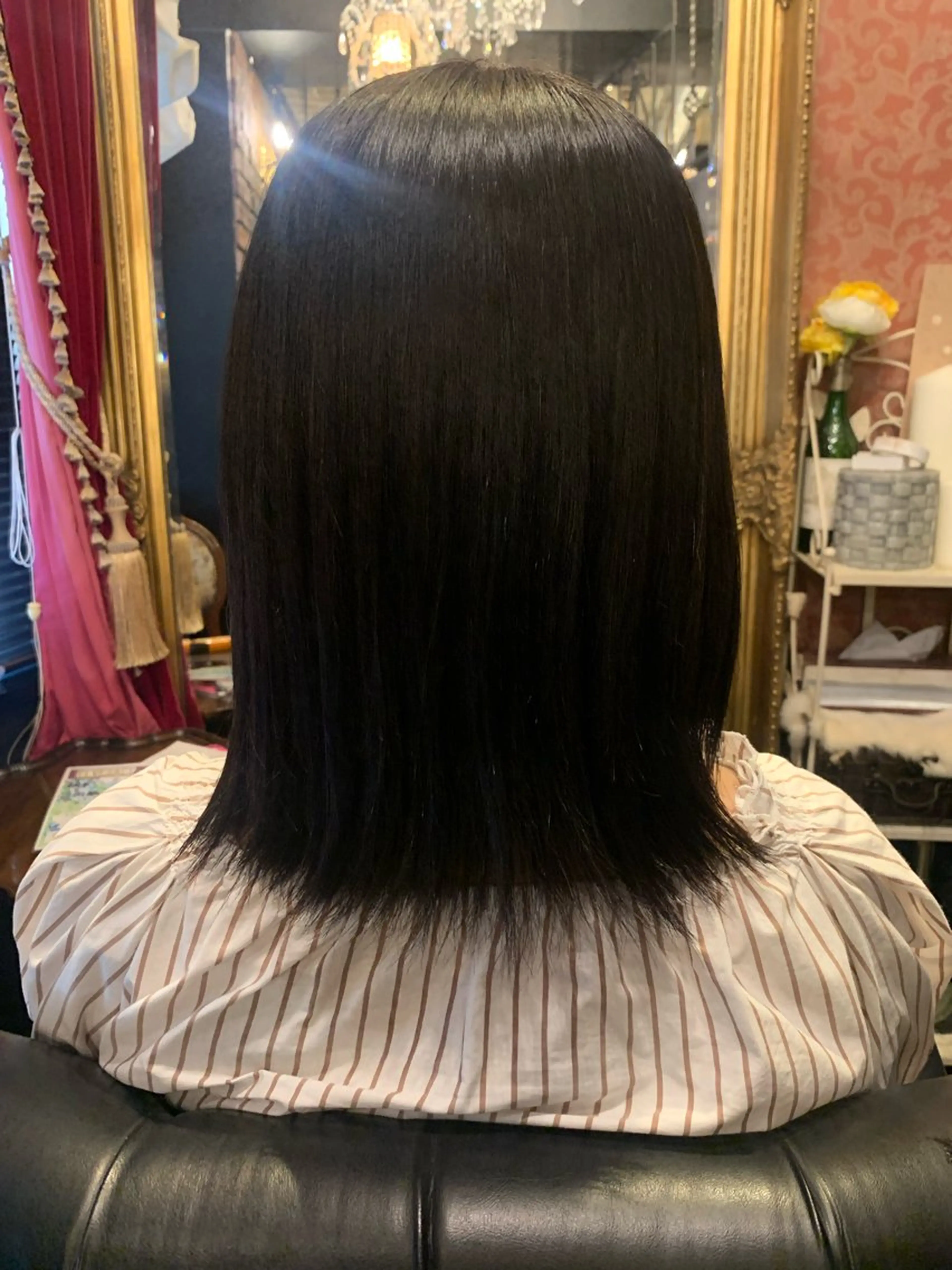 ミディアム 縮毛矯正 藤井菜々 （エルベスアクト）のヘアスタイル