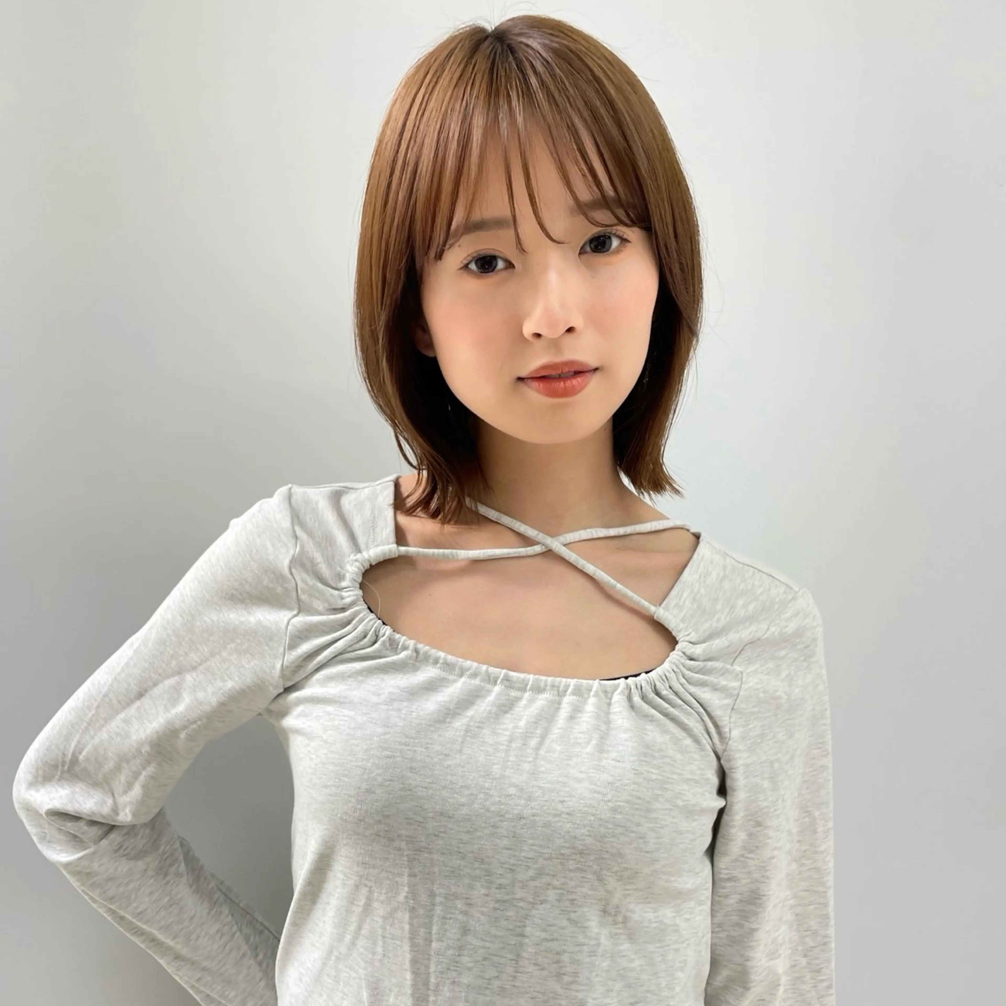 ミディアム カラー ボブ カットモデル募集中 🤍harunaのヘアスタイル