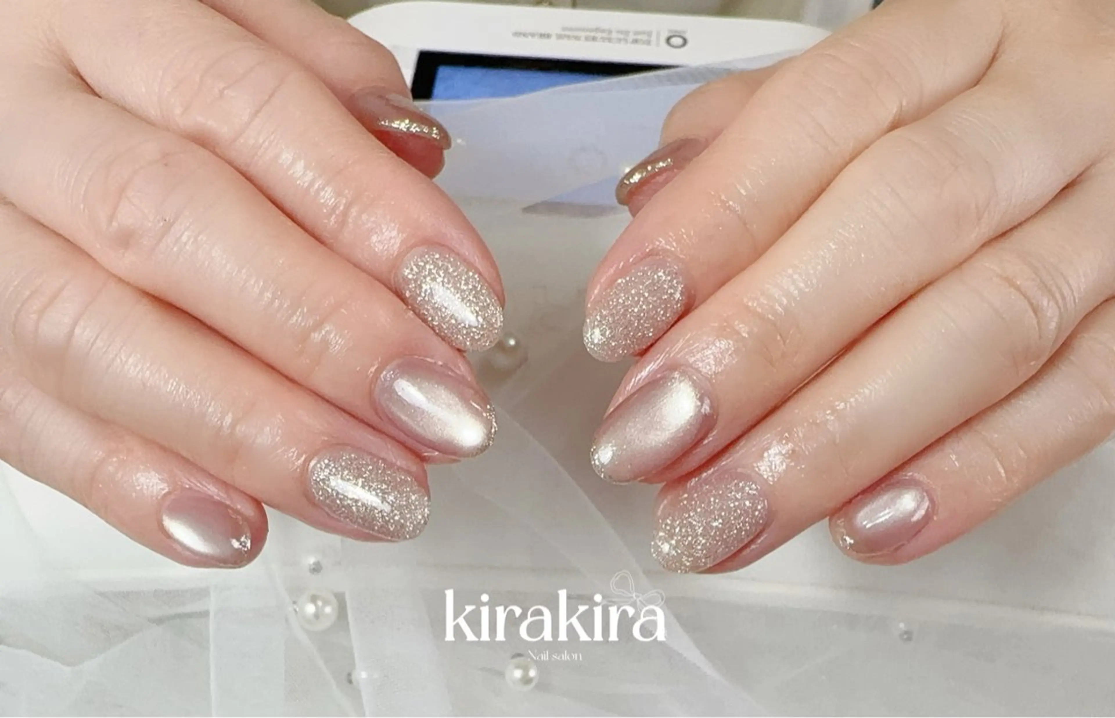 ネイル 入学式 フットネイル 卒業式 キラキラネイル マグネットネイル Kirakira Nail salonのネイルデザイン