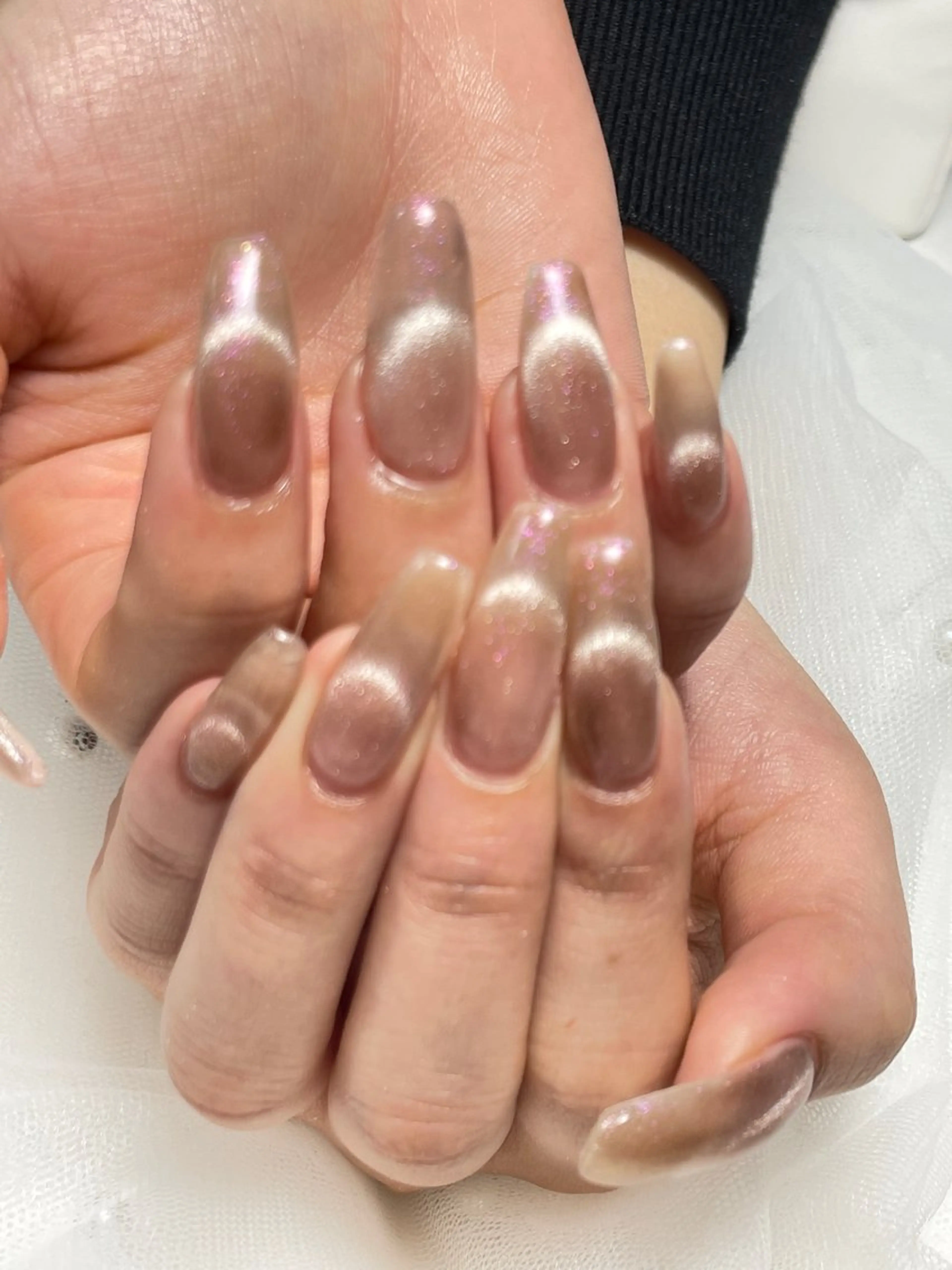 ネイル ニュアンスネイル オフィスネイル ワンカラーネイル ぷっくりネイル リボン ハンドネイル Mnail _KKのネイルデザイン
