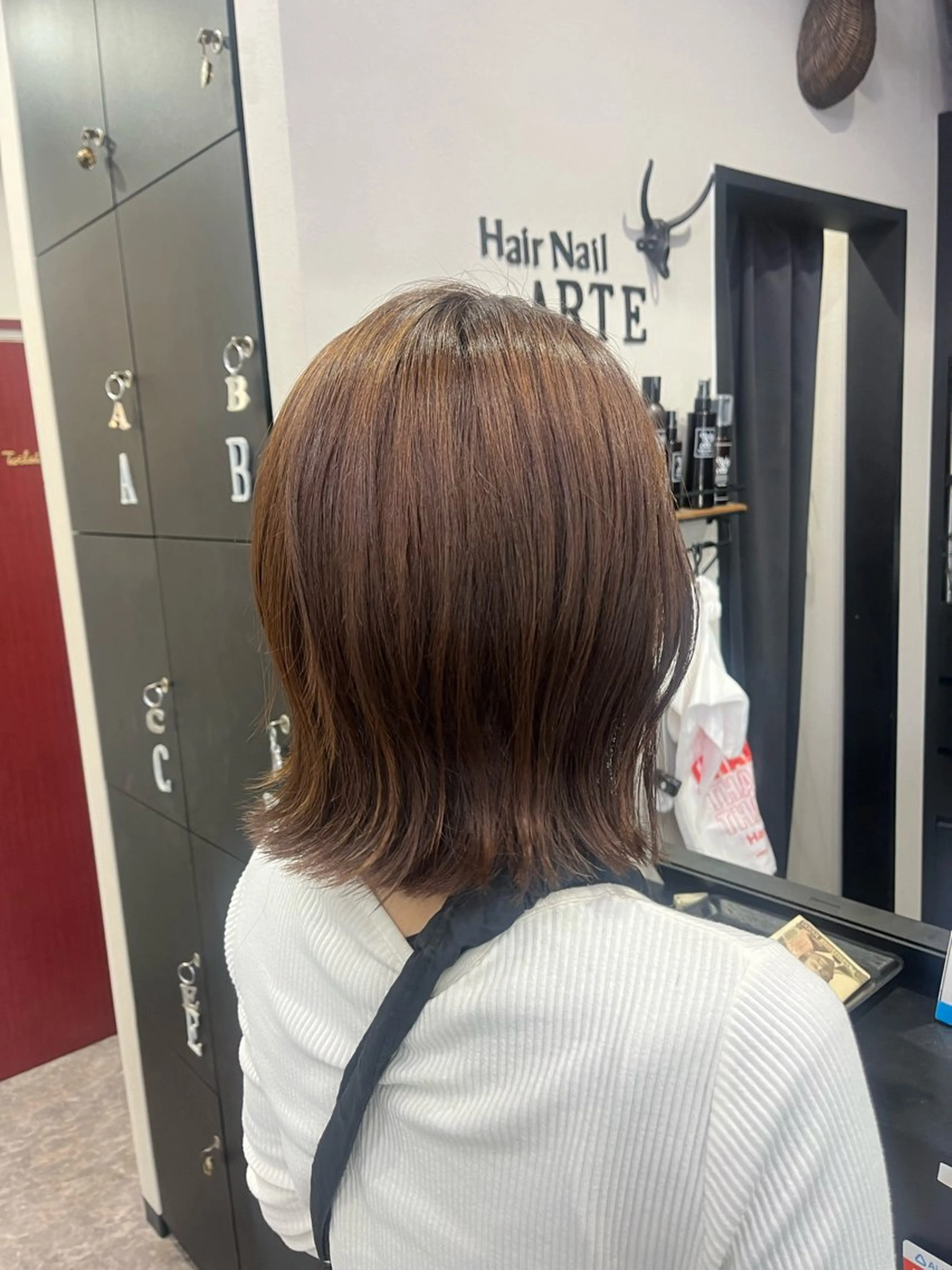 ミディアム カラー ヘアカラー 友滝 真菜美のヘアスタイル