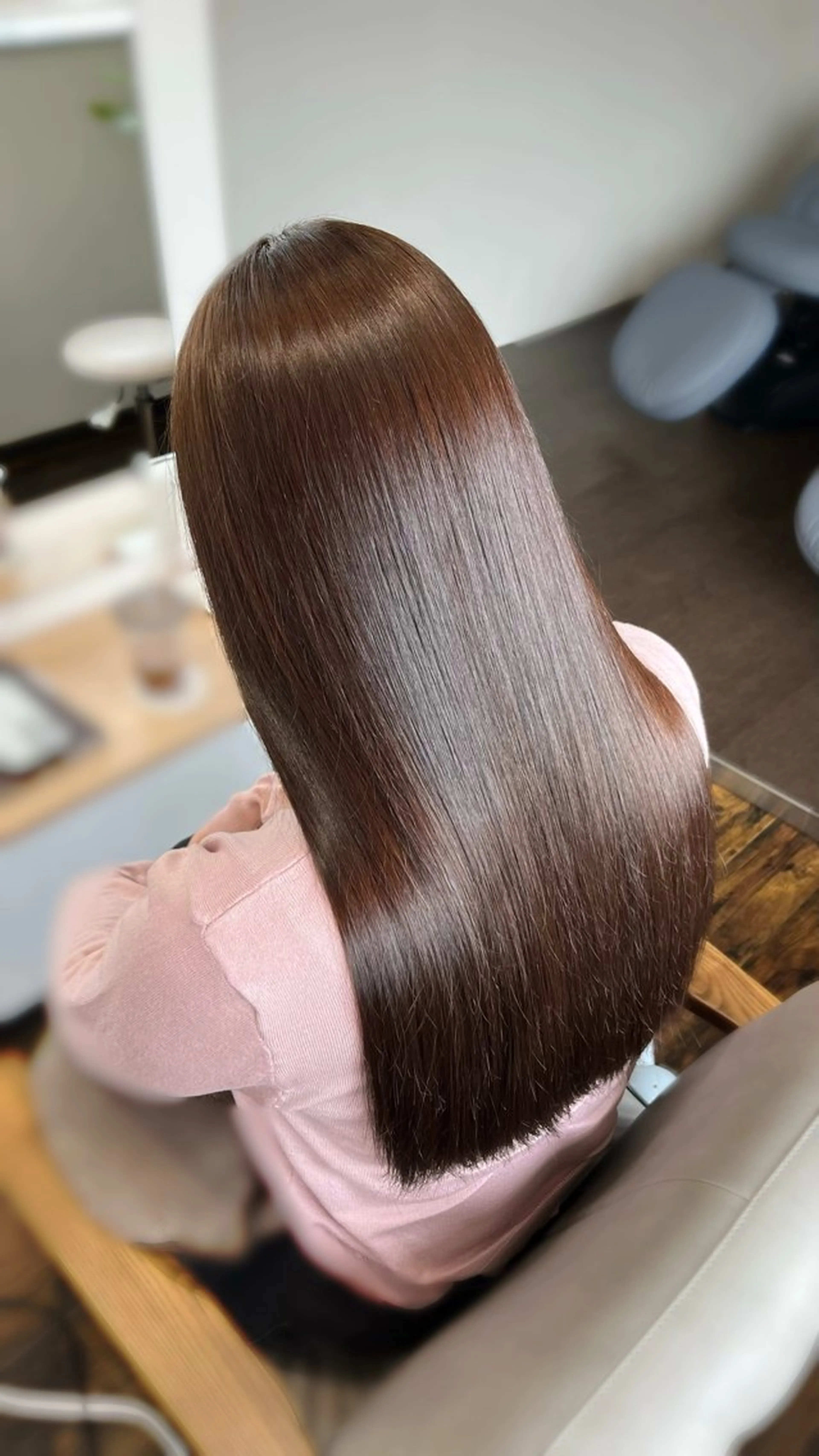 ロング カット 縮毛矯正 トリートメント MAHIRU🤍 艶髪・ストレート🫧のヘアスタイル