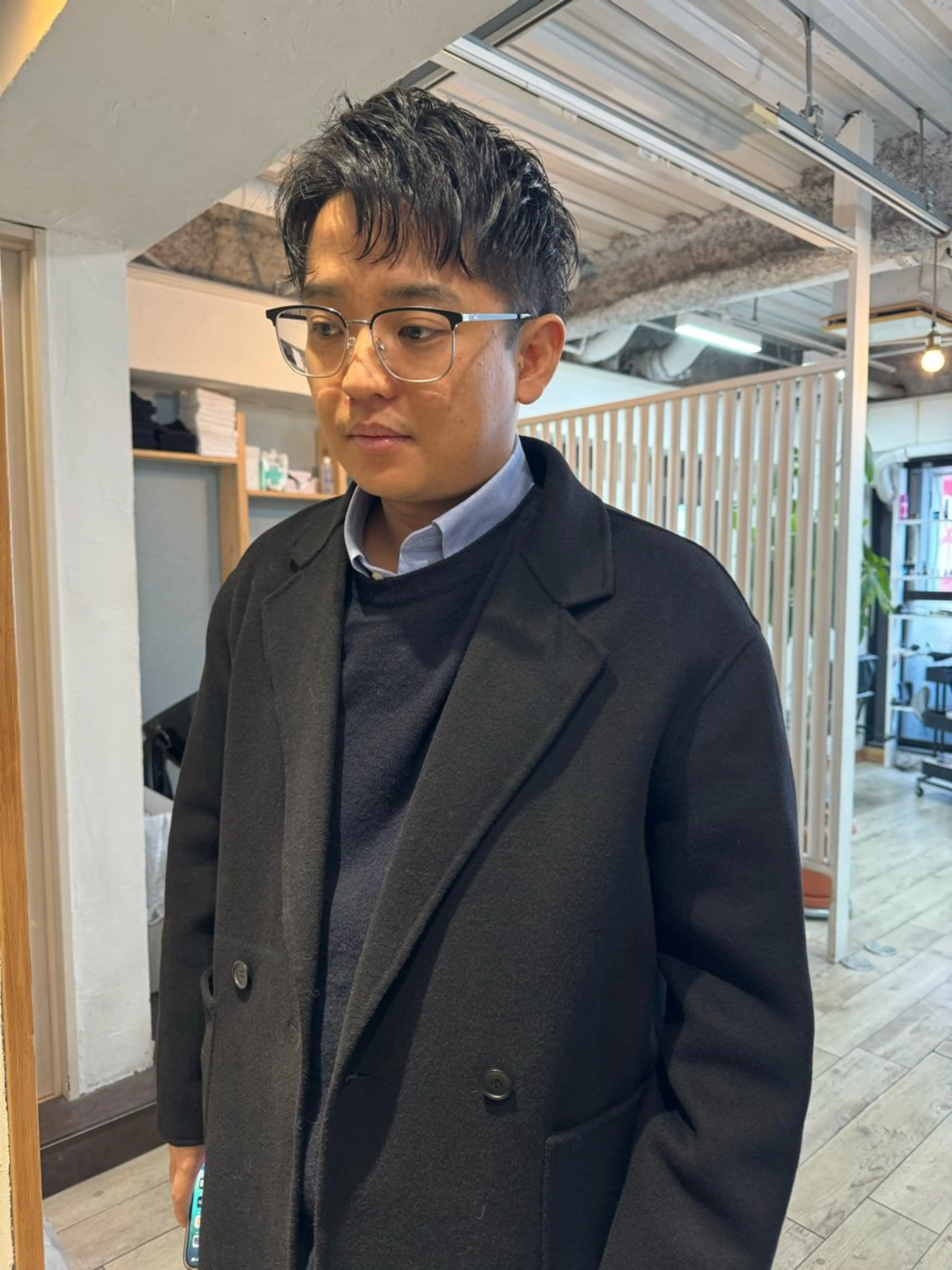 カラー パーマ メンズ アップバング センターパート マッシュ メンズパーマ スパイキーショート 【池袋/スパイキー ショート】ⓝⓘⓜⓤのヘアスタイル